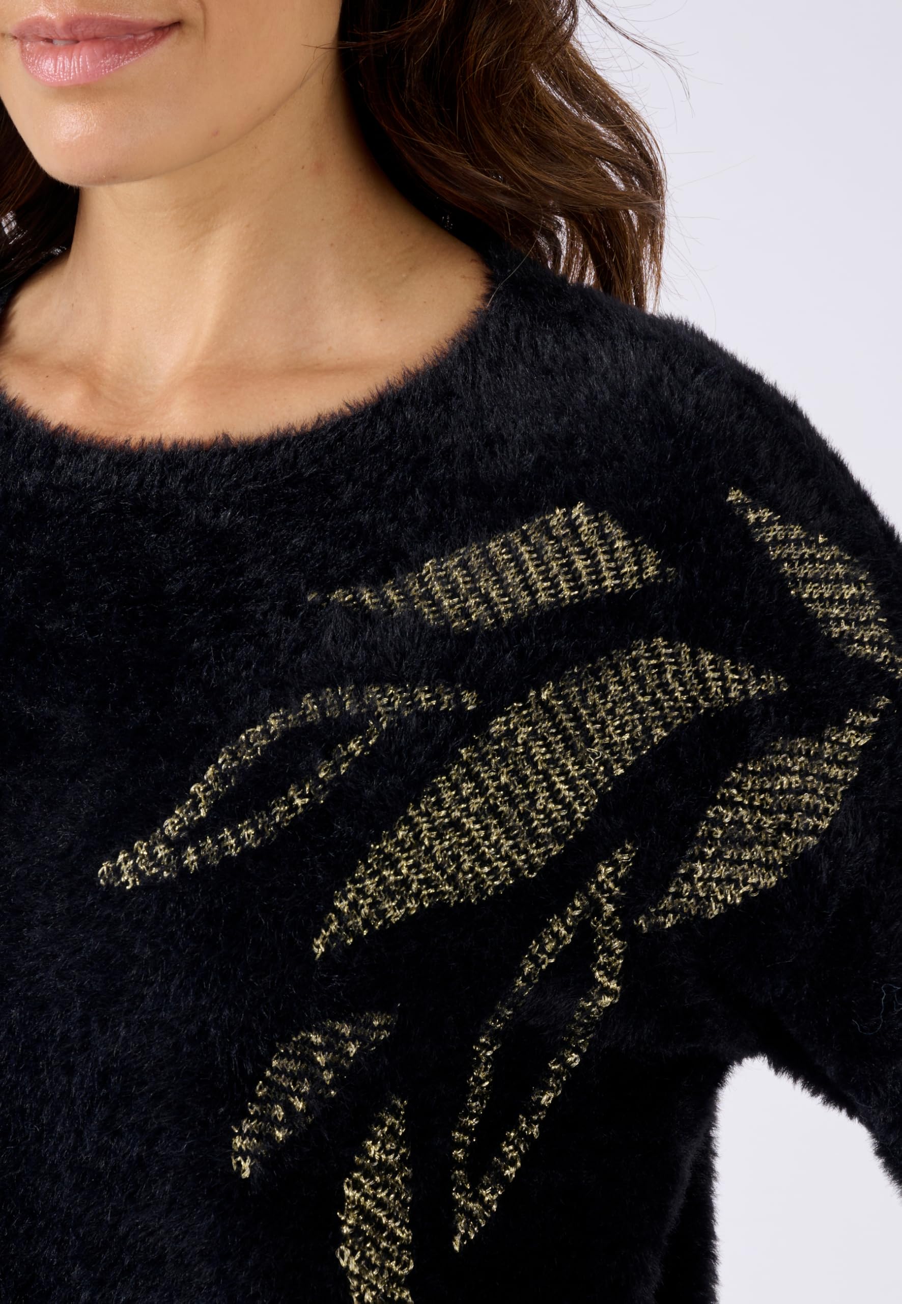 Damart Prêt-à-porter Maglione a maglia pelosa con motivo vegetale 38-40