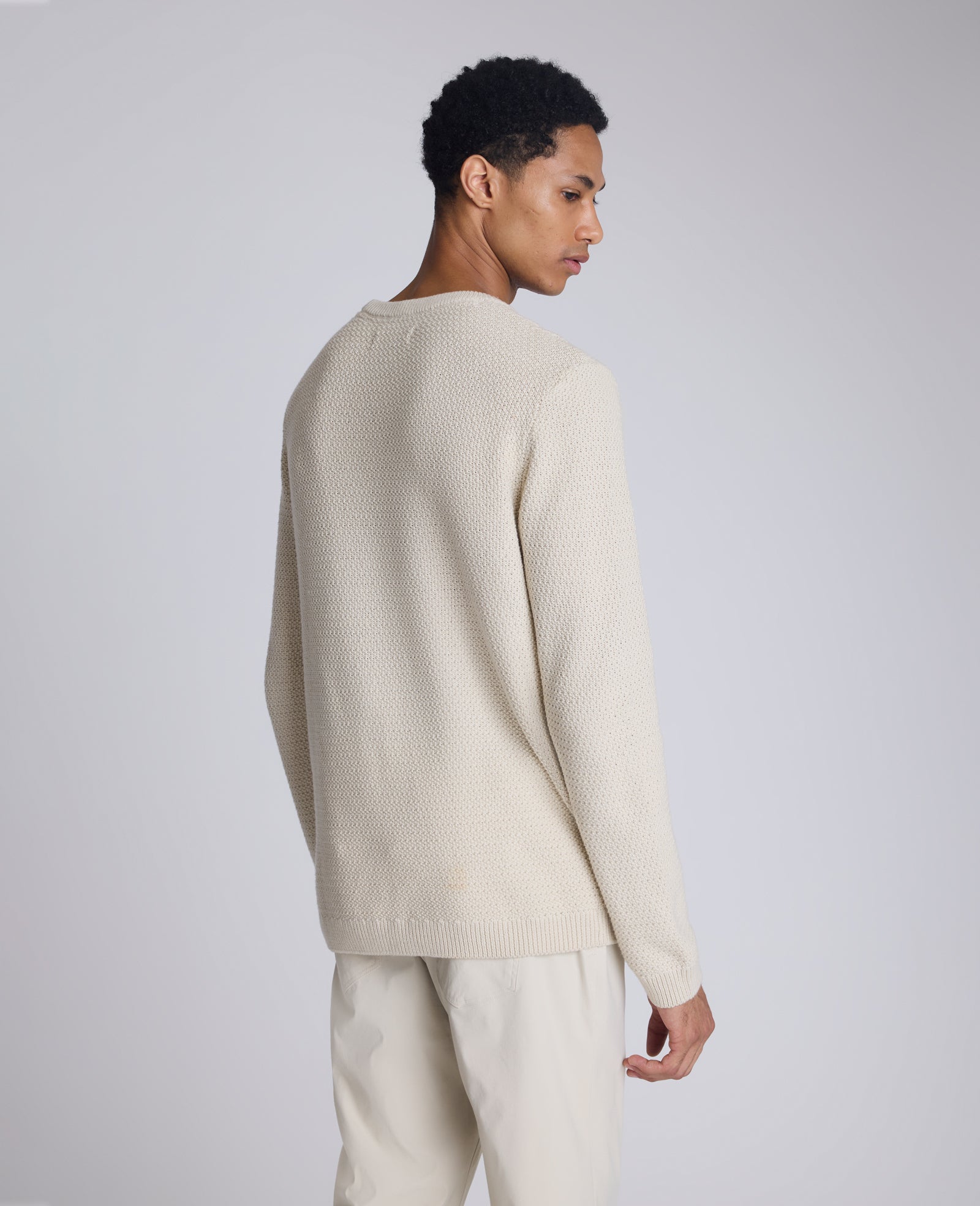 Kenneth Cole Reaction Clothing Popcorn Crew maglione girocollo avorio