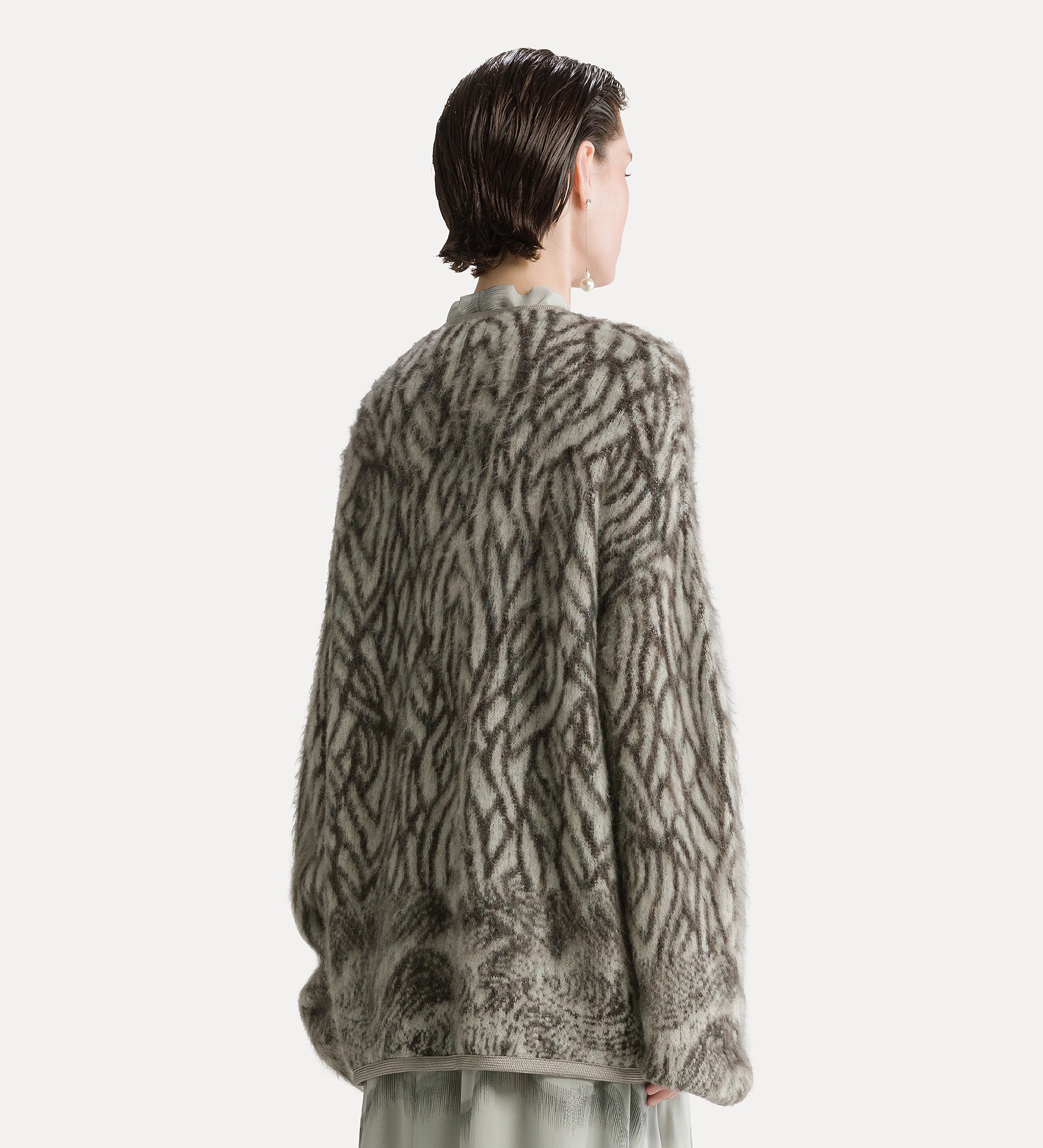 Forte capispalla e kimono cappotto corto Plumes de Heron jade