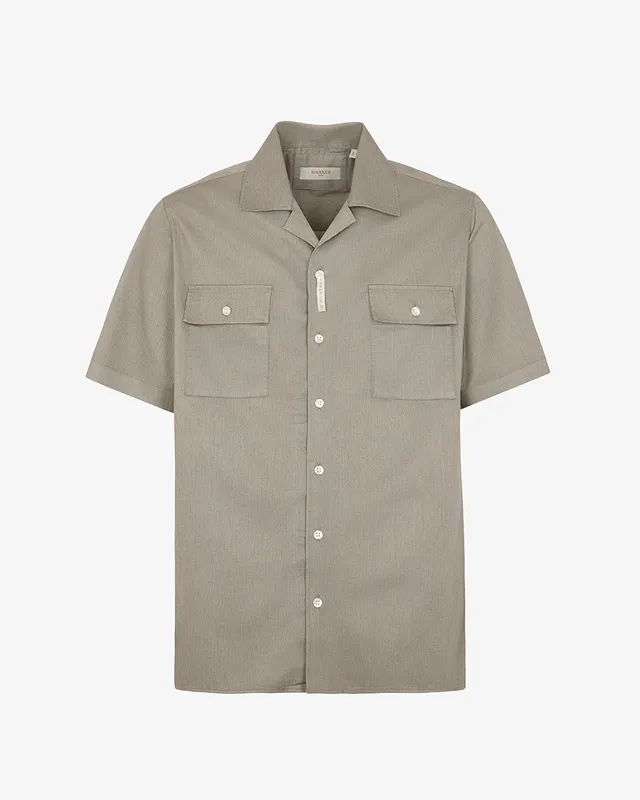 Markup Uomo Camicie Camicia collo riviera Camicia twill tinto capo