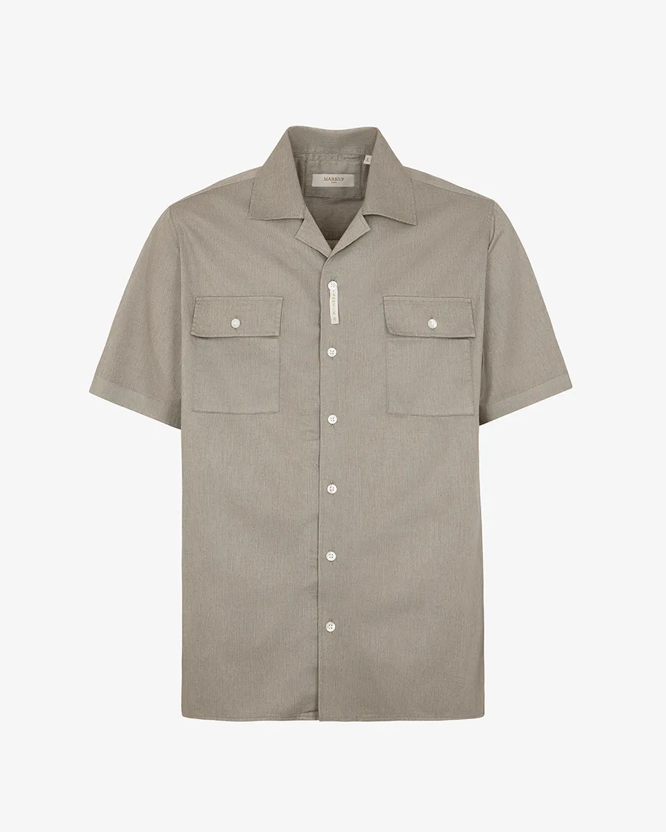 Markup Uomo Camicie Camicia collo riviera Camicia twill tinto capo