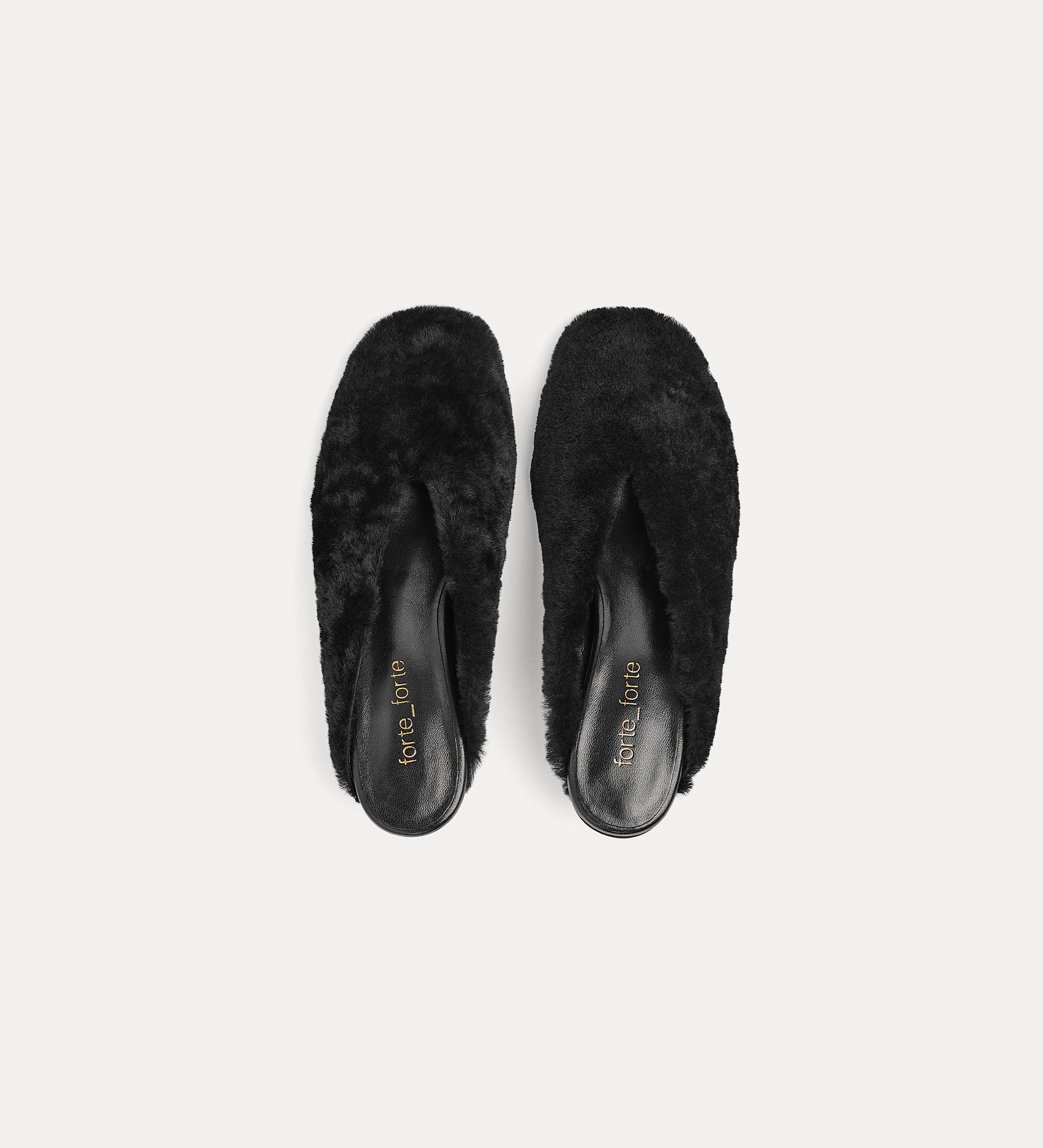 Forte Scarpe sabot in montone nero tacco metallico