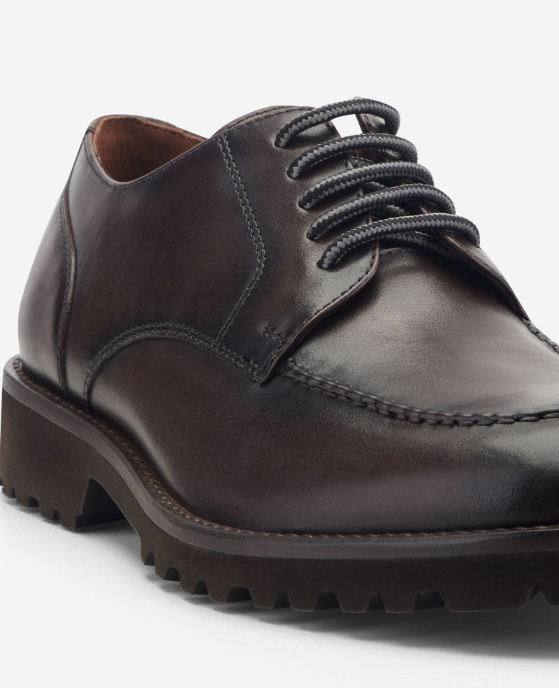 Kenneth Cole Reaction Shoes Rosco Lug Sole Lace Up Derby derby cognac in pelle