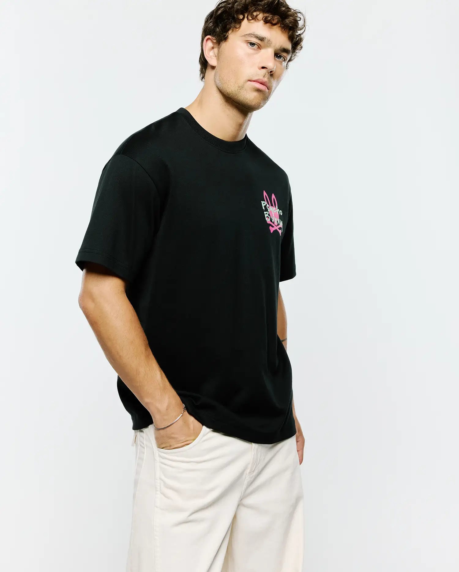 Psycho Bunny Men's Tees MENS DUNCAN OVERSIZED TEE - MT0200311 t-shirt nera