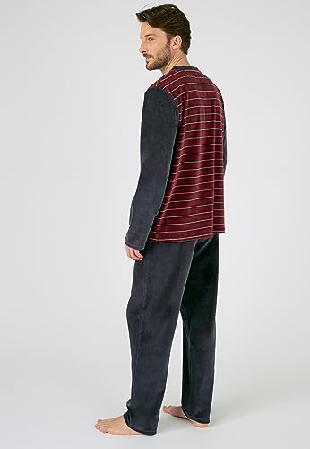 Damart Homewear pigiama da uomo in velluto scollo a V