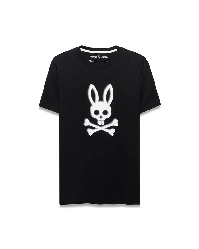 Psycho Bunny Men's Tees Emmanuel Pima Cotton Graphic Tee MT0200353 t-shirt nera Pima
