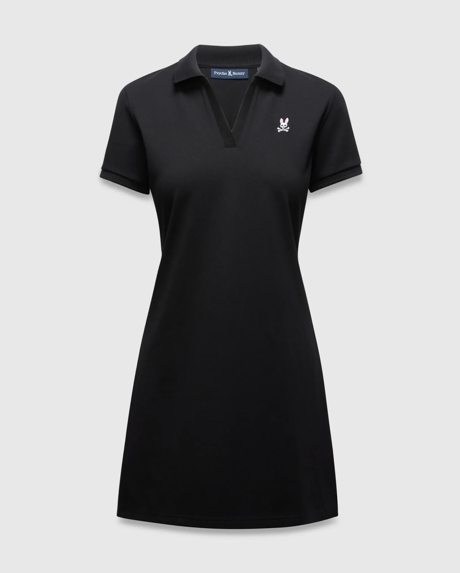 Psycho Bunny Women's Dresses Clara Pique Dress abito 001 Black piqué