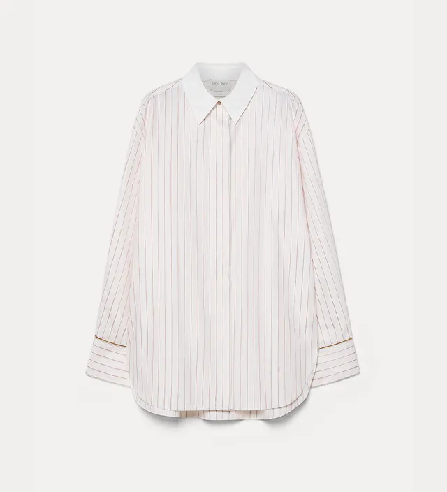Forte camicie poplin overshirt camicia seta rigata