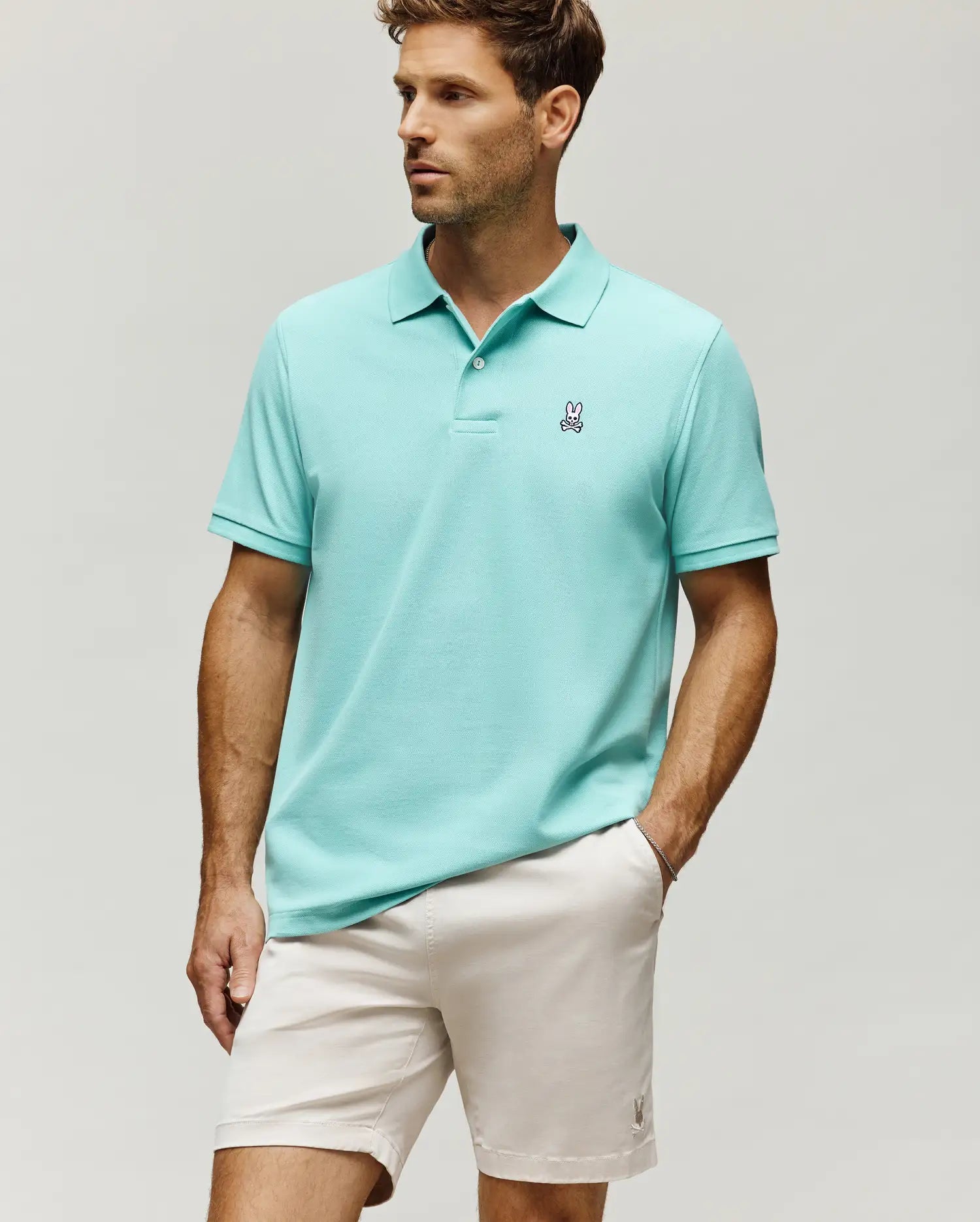 Psycho Bunny Men's Polos Classic Pique Polo B6K001F200 polo Aqua Haze