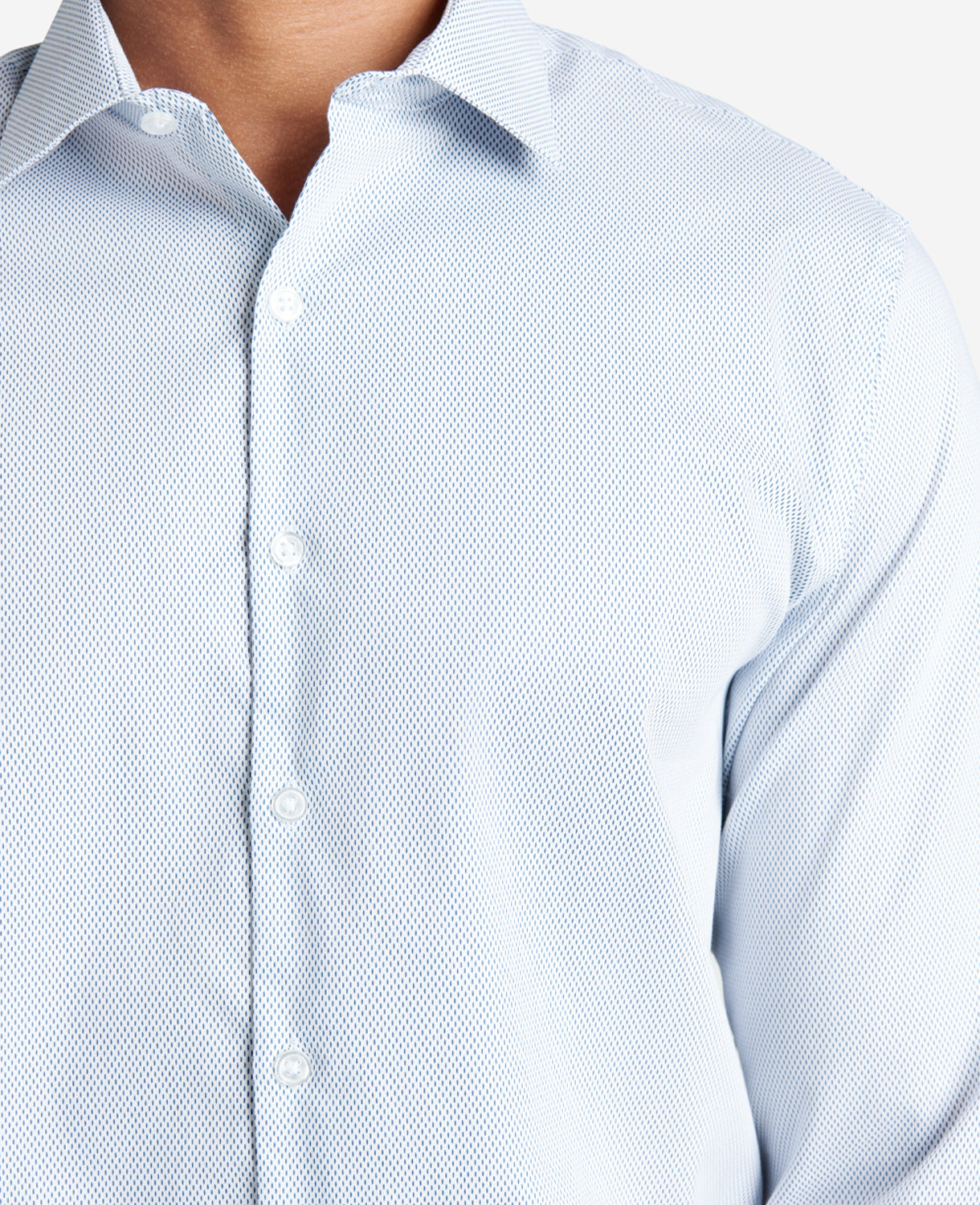 Kenneth Cole Reaction Clothing Slim-Fit Button-Down Stretch Dress Shirt with TEK FIT camicia azzurra