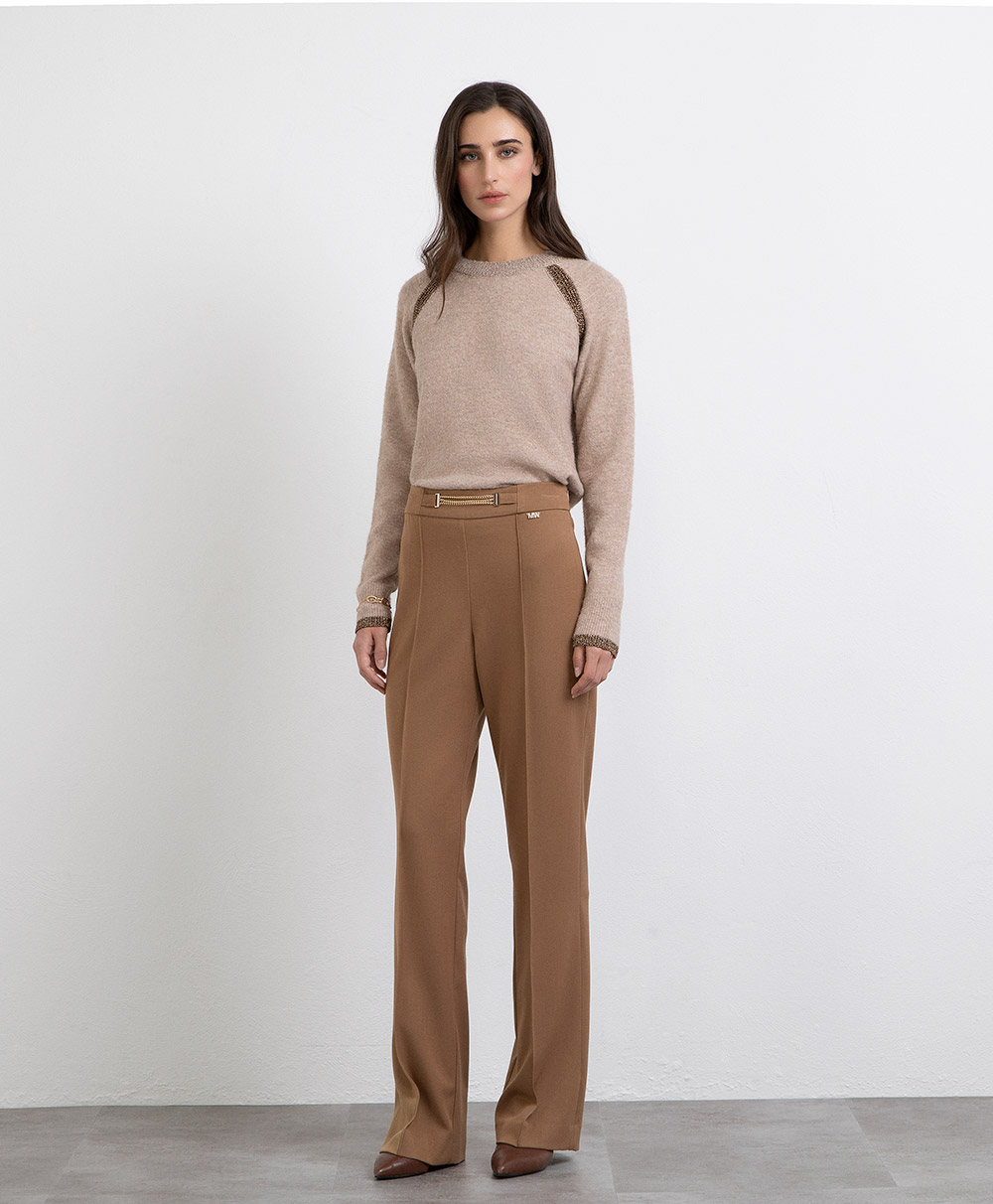 Markup Donna Jeans & Pantaloni Pantalone flaire tessuto flanella