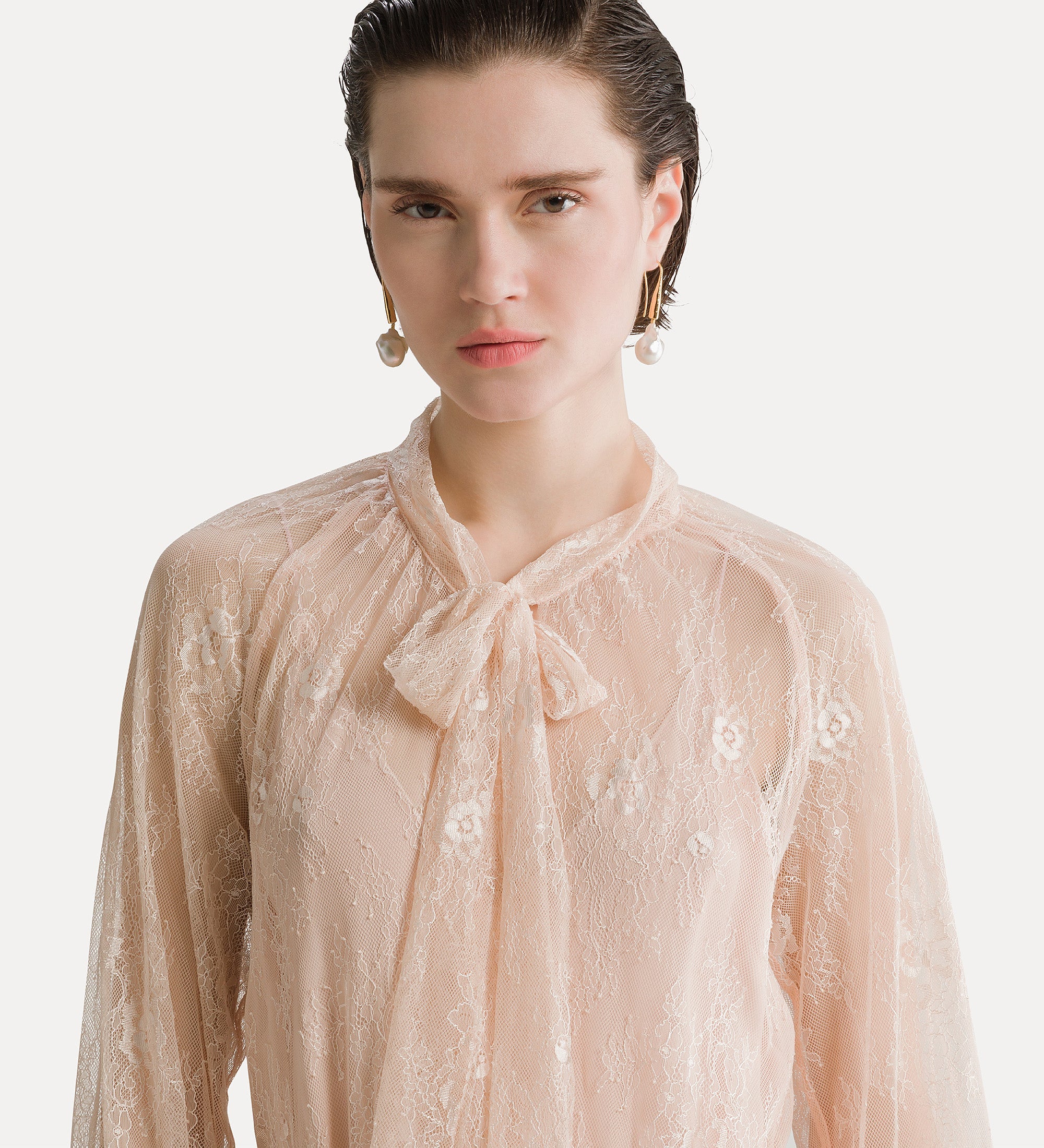Forte abiti Chantilly Lace Bow-Tie Dress loto abito in pizzo