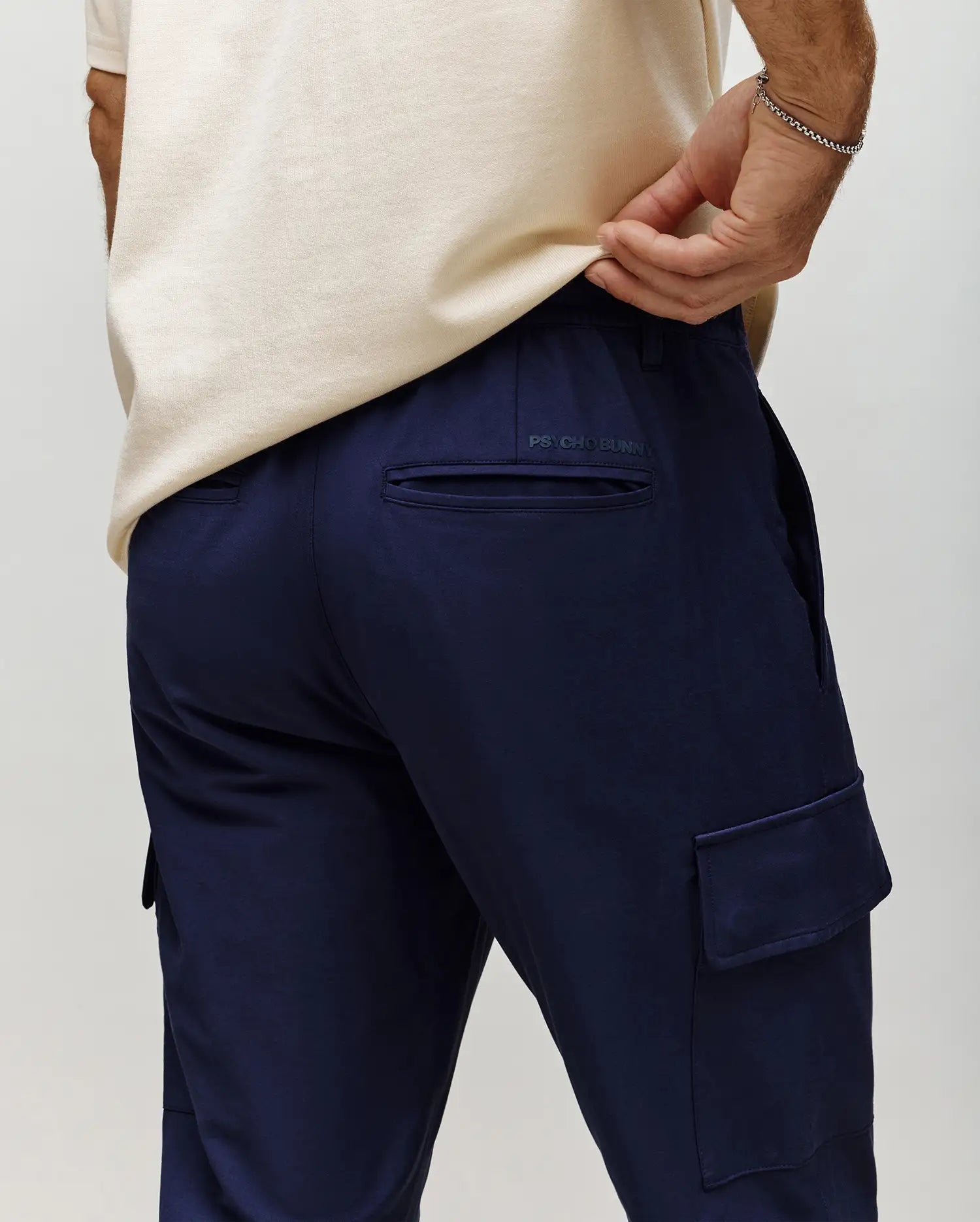 Psycho Bunny Men's Pants Lloyd Cargo Jogger pantaloni blu 29