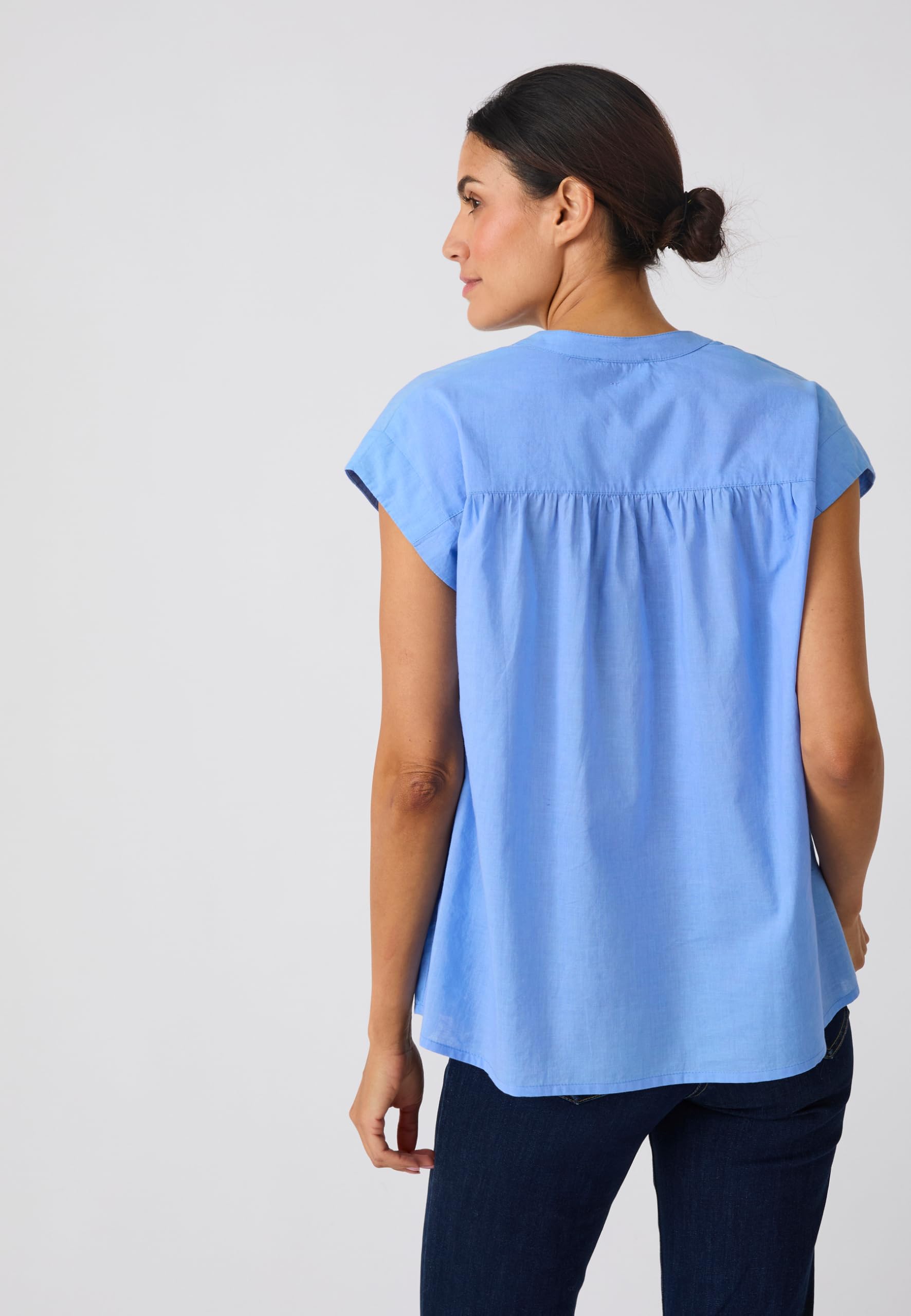 Damart Prêt-à-porter camicetta donna senza maniche 46 cotone biologico