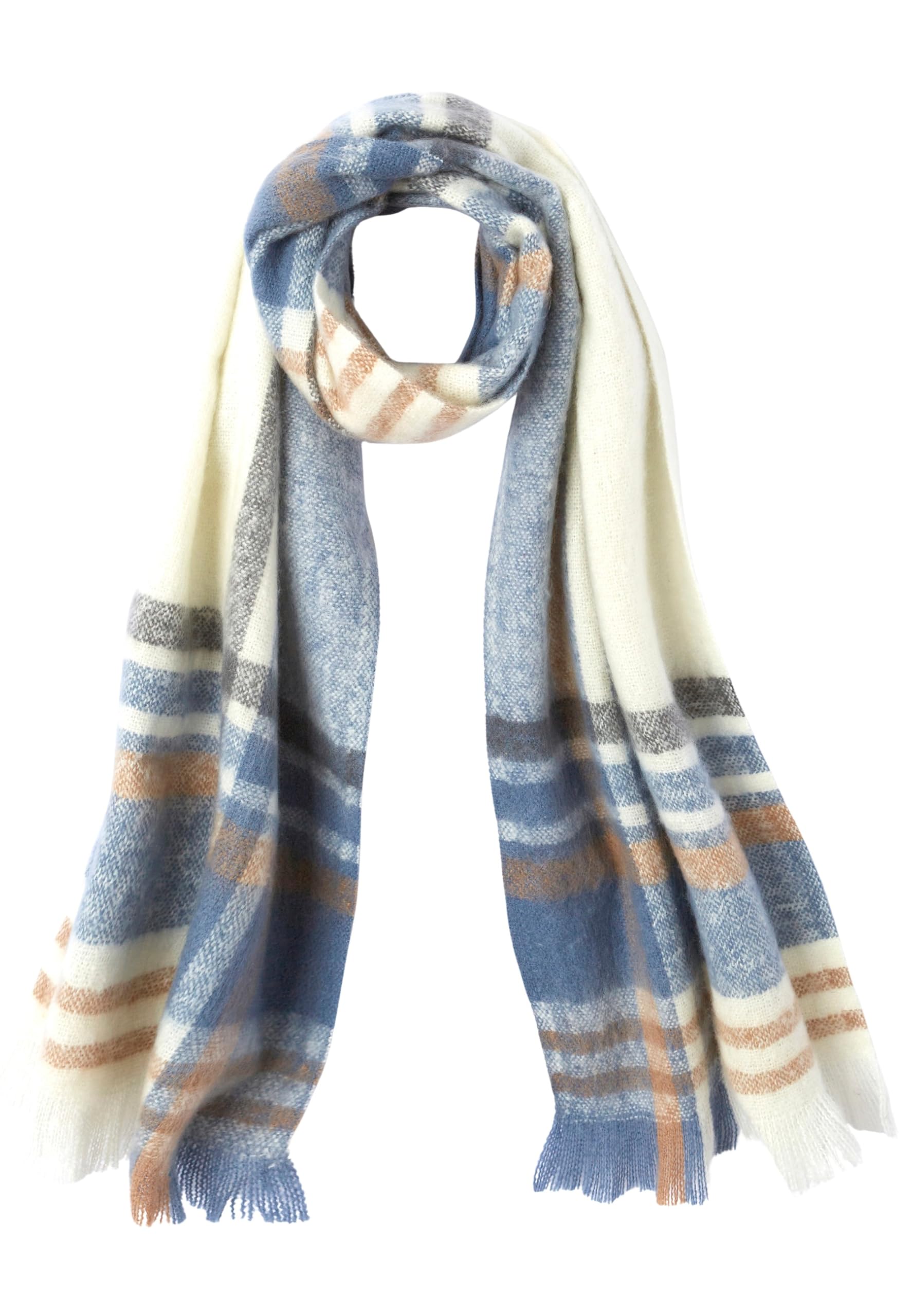Damart Accessori Sciarpa a quadri blu taglia unica
