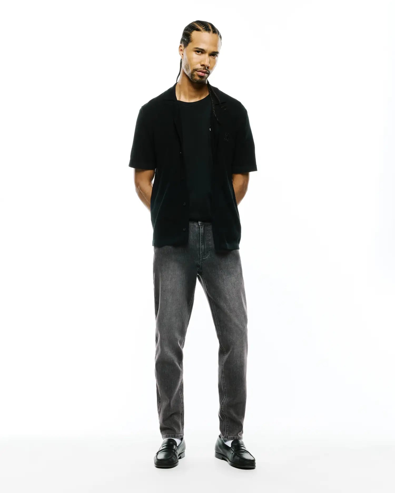 Psycho Bunny Men's Pants Men's Emerson Slim Fit Jean jeans grigi slim