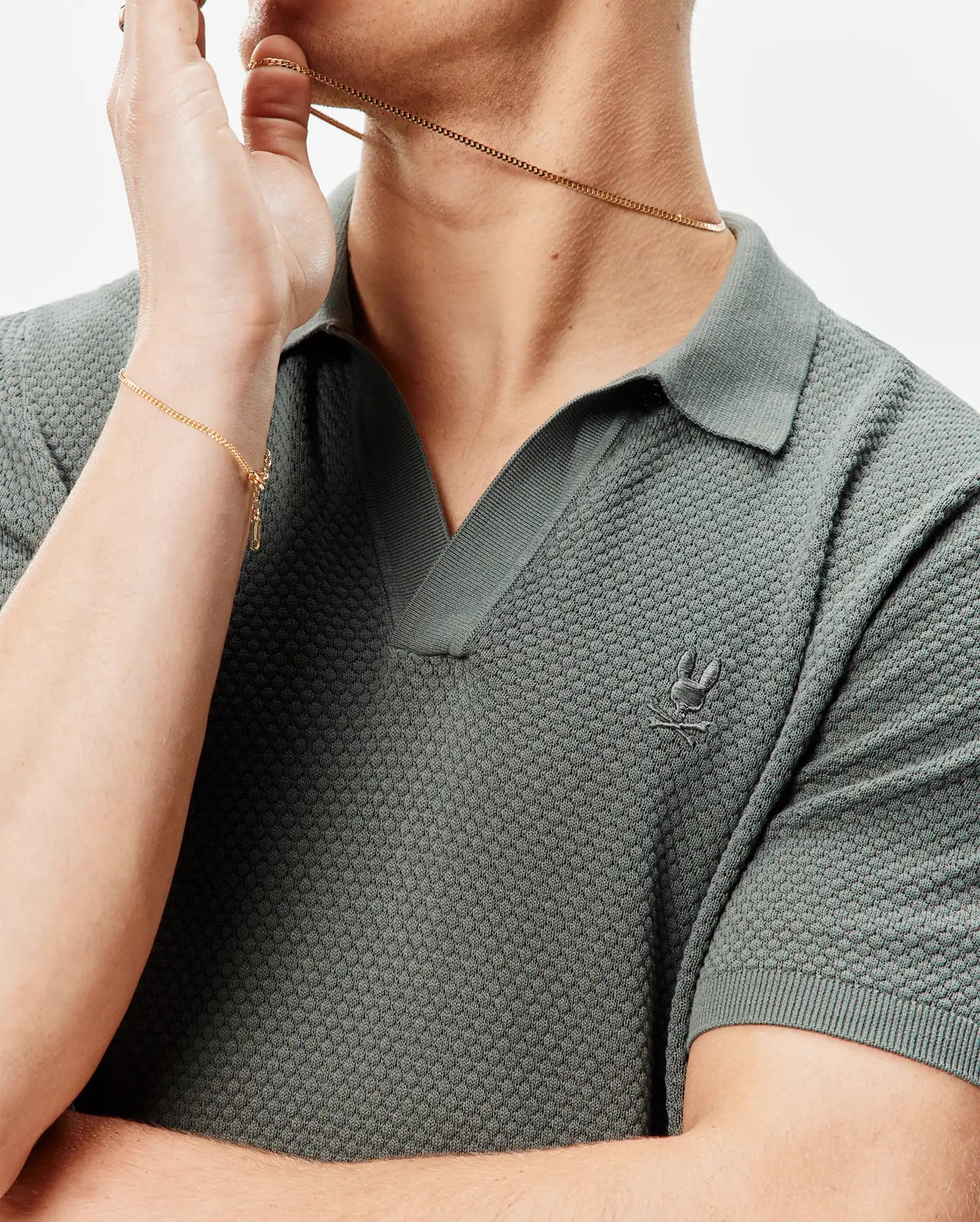 Psycho Bunny Men's Polos Devon Knit Polo MT0100169 polo verde cotone