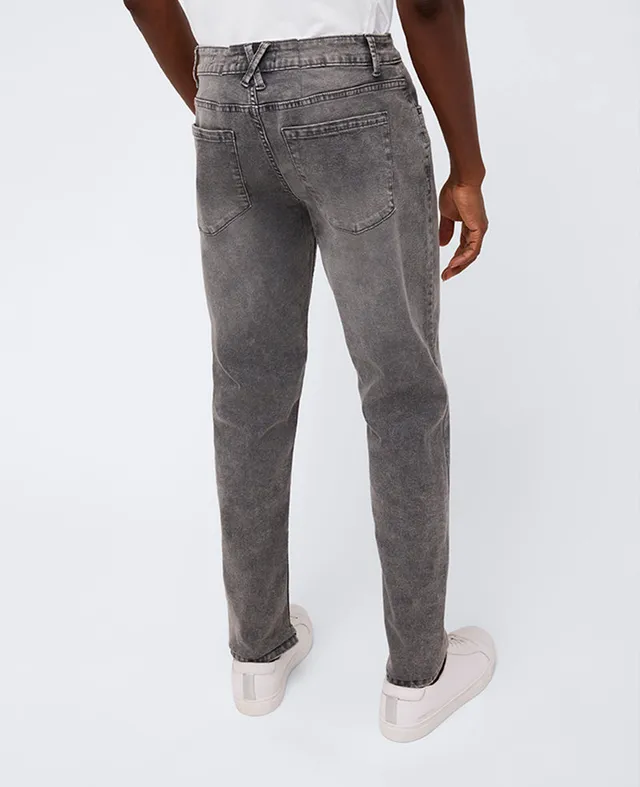 Kenneth Cole Reaction Clothing Athletic-Fit Recycled Stretch Denim Jean jeans grigio acid wash