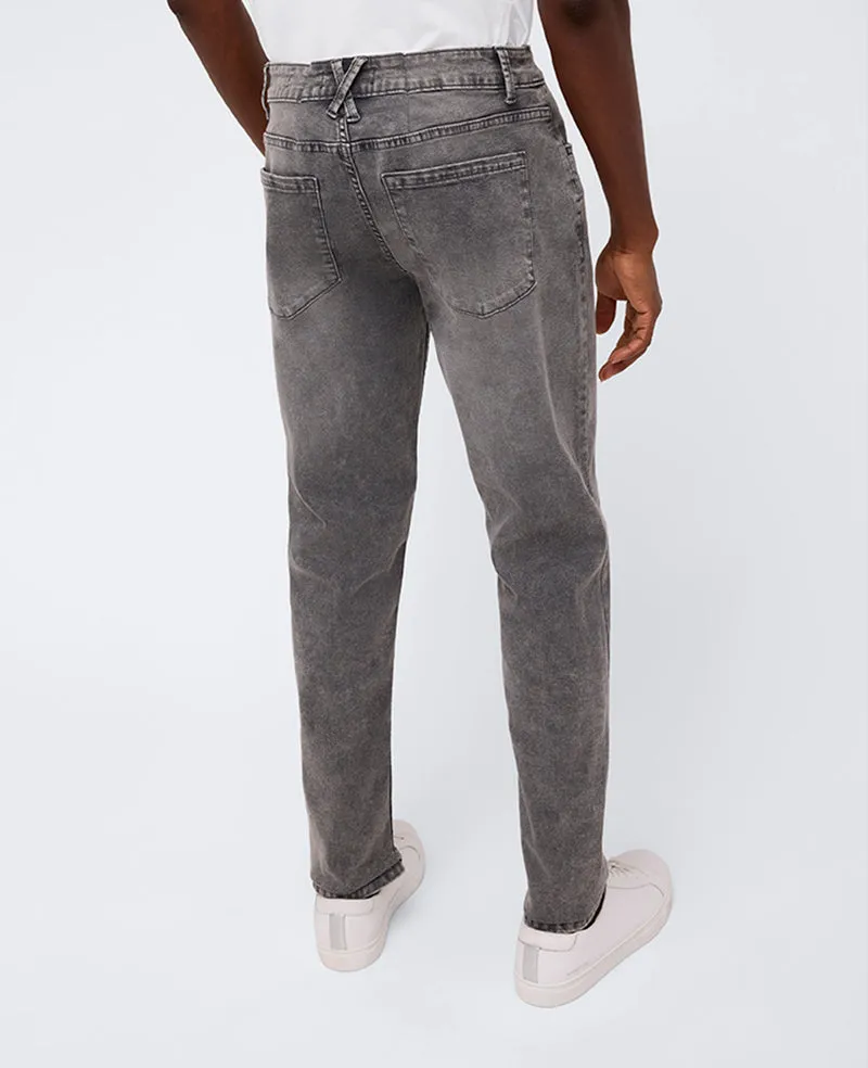 Kenneth Cole Reaction Clothing Athletic-Fit Recycled Stretch Denim Jean jeans grigio acid wash