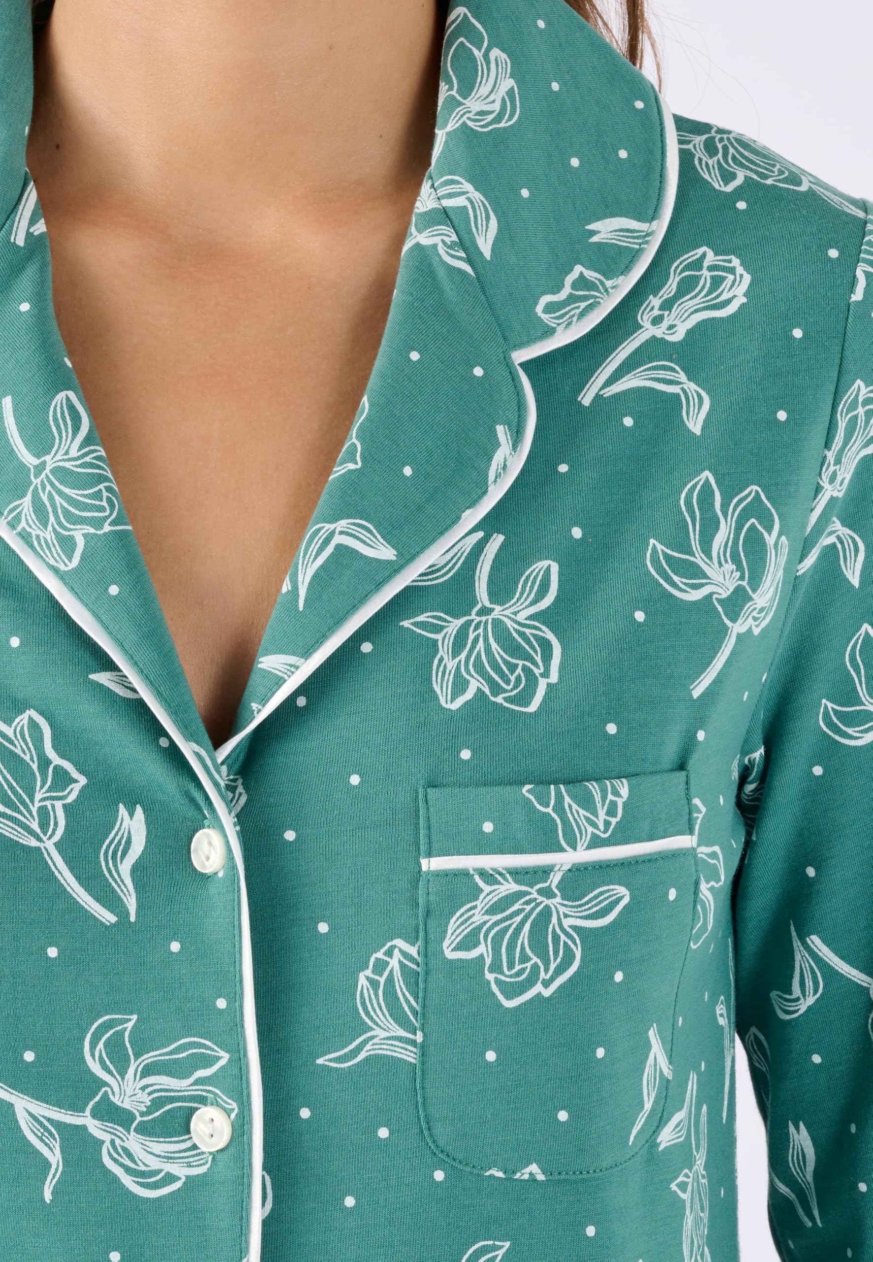 Damart Homewear pigiama da donna verde fiorito