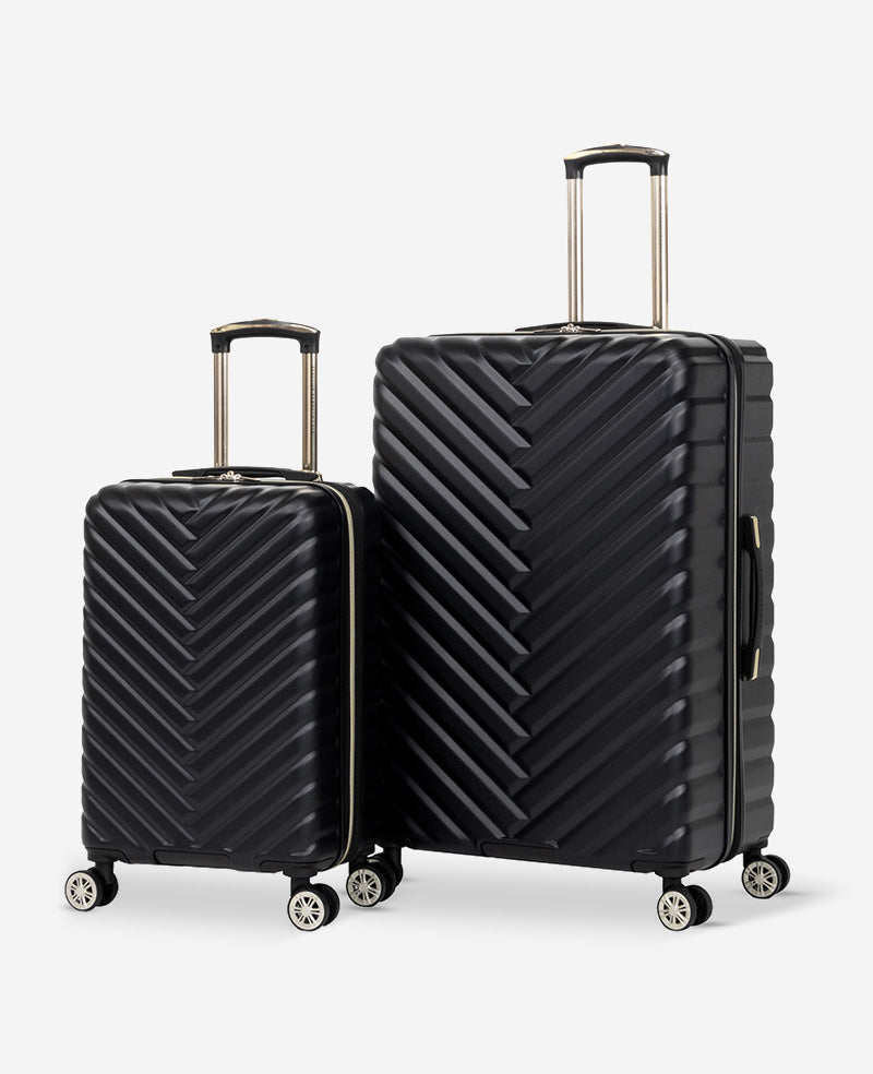 Kenneth Cole Reaction Luggage Madison Square Chevron Hard Side Expandable Suitcase valigia rigida nera bagaglio a mano