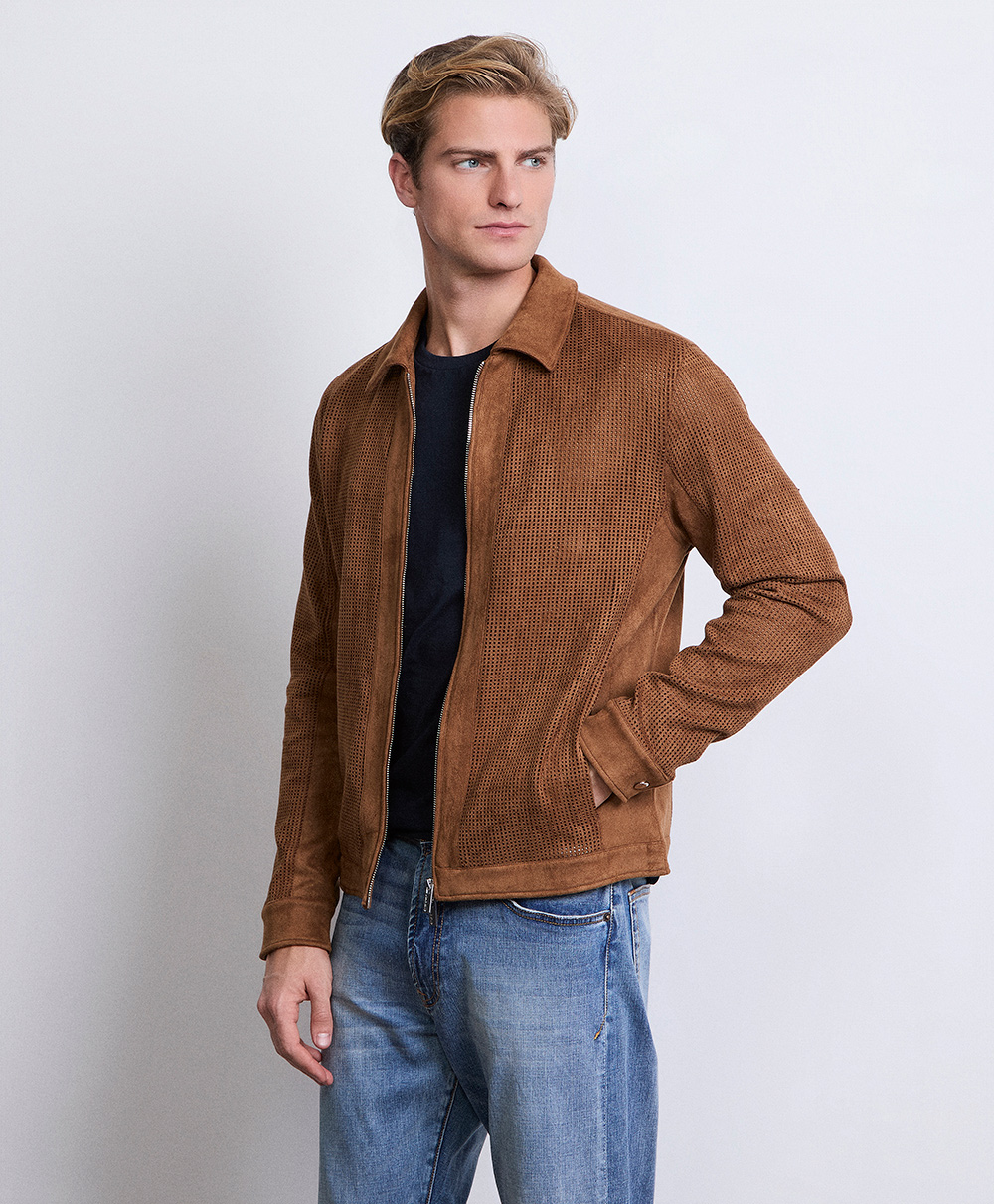 Markup Uomo Giacche & Giubbotti Overshirt traforata effetto camoscio