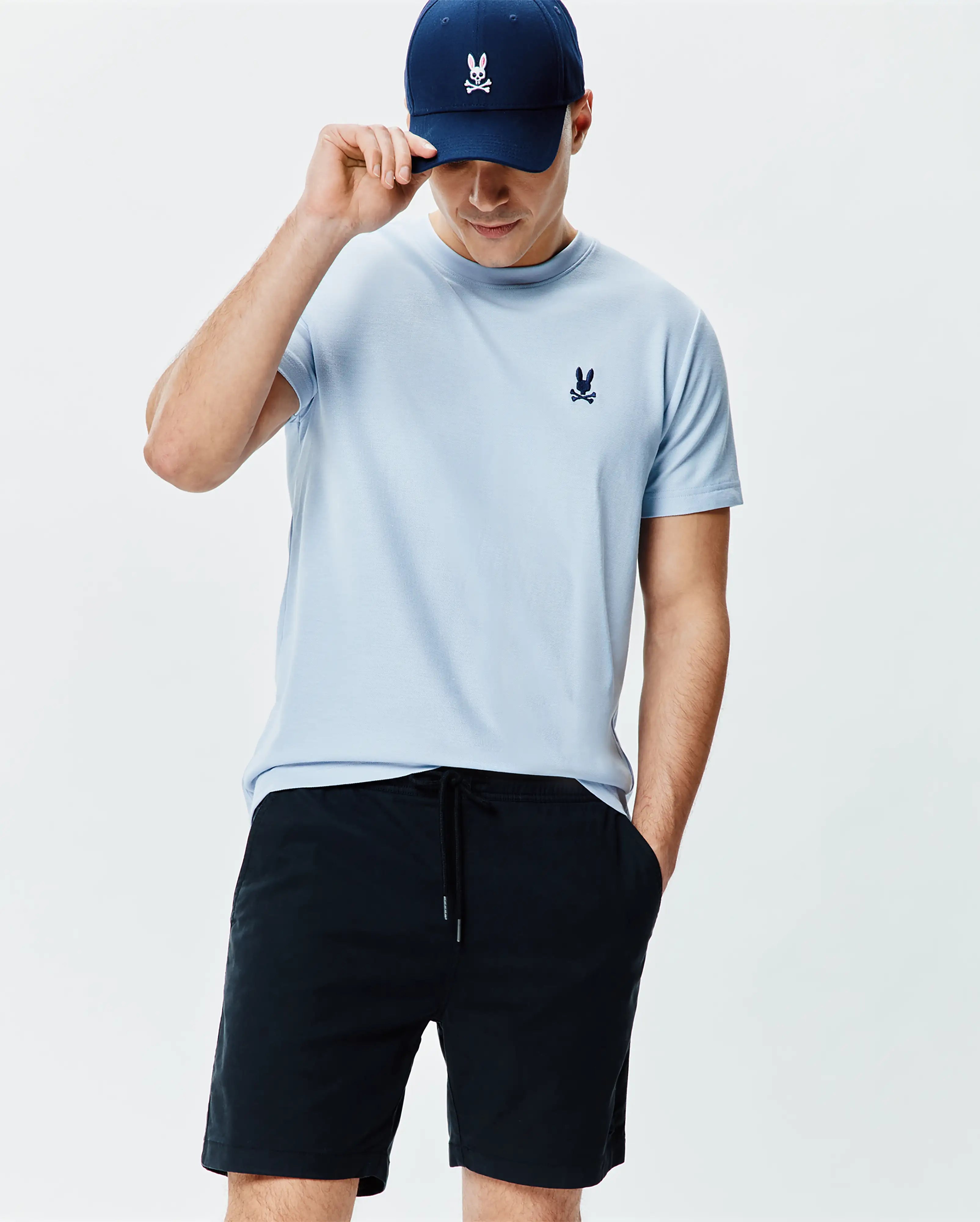 Psycho Bunny Men's Tees Taylor Pique Tee MT0200436 maglietta blu regular