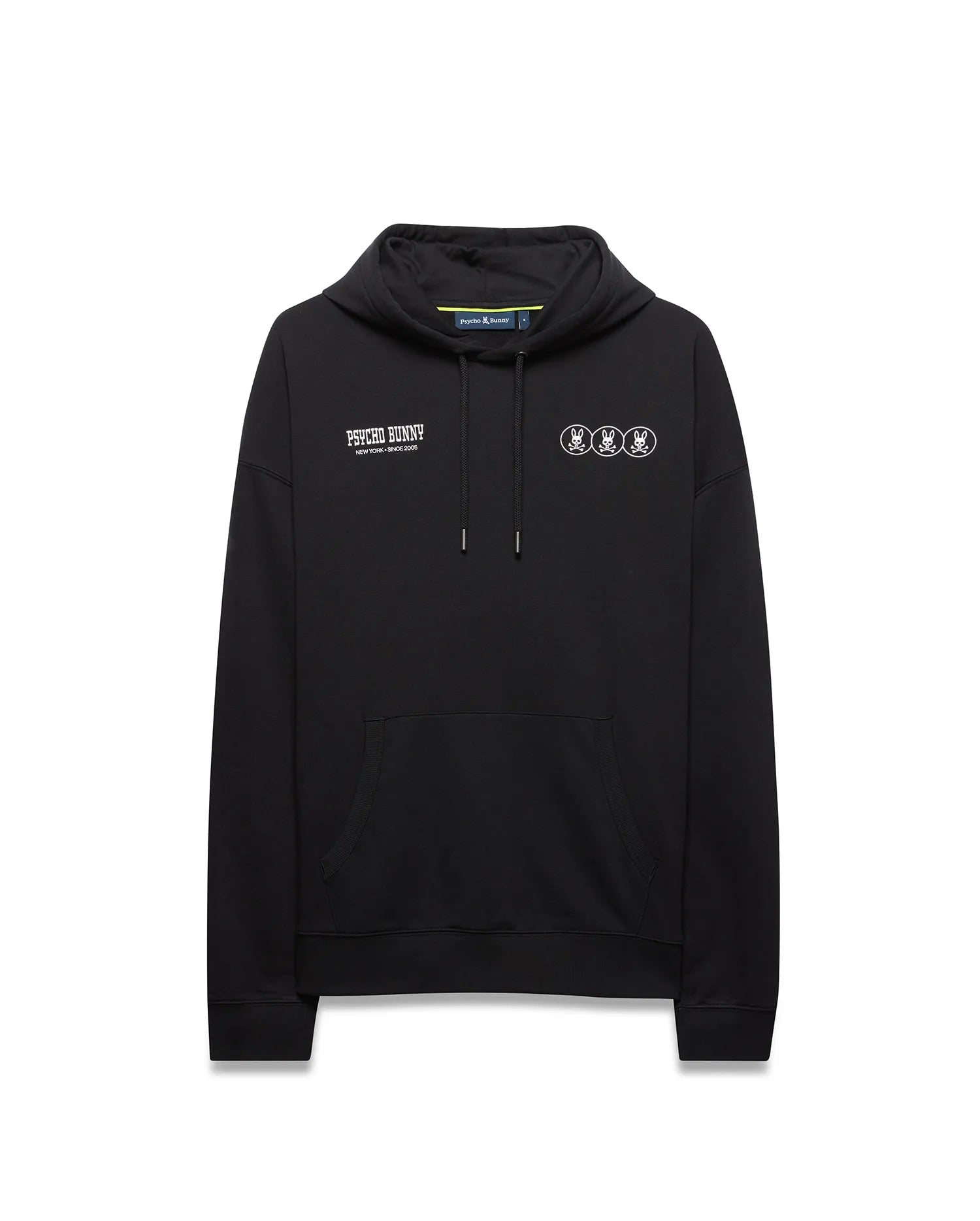 Psycho Bunny Men's Sweatshirts & Hoodies Nathaniel felpa con cappuccio nera XXS cotone