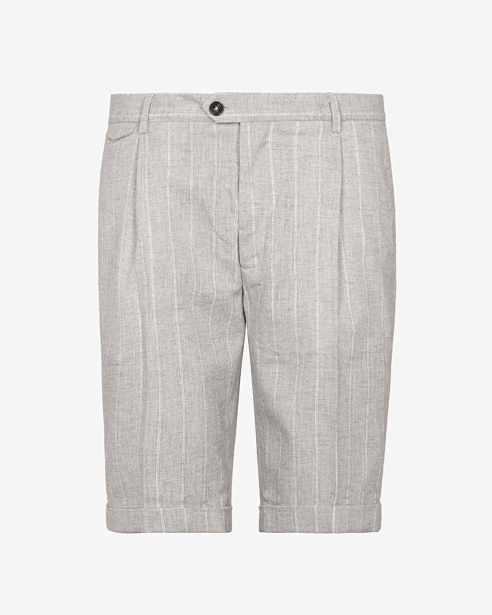 Markup Uomo Pantaloni & Bermuda Bermuda one pince in lino gessato