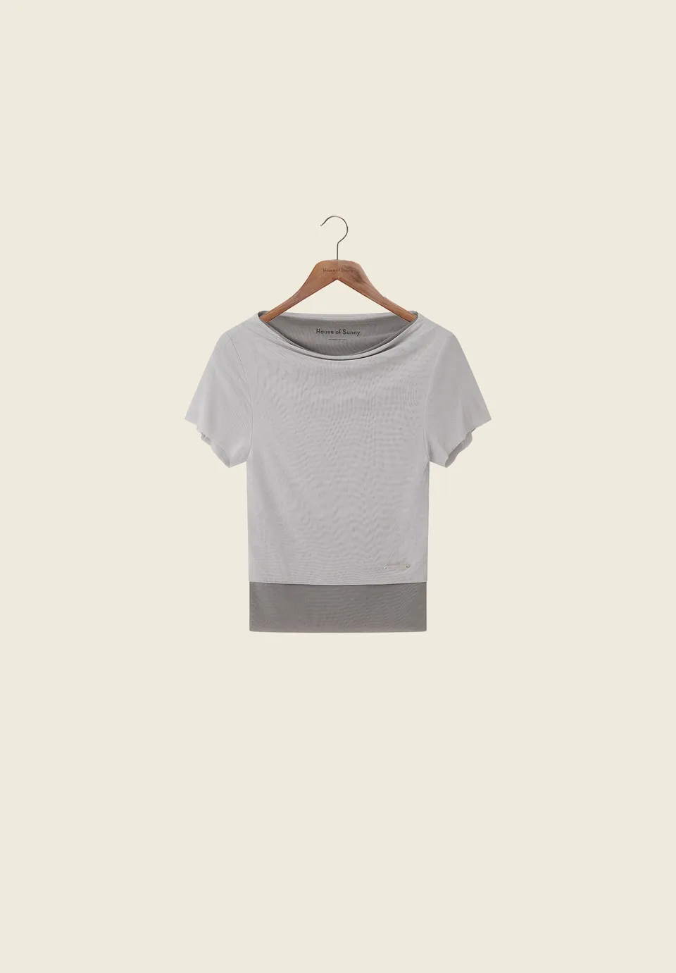 House Of Sunny Womens Tops Grey Double Layer Second Skin Top in mesh grigio