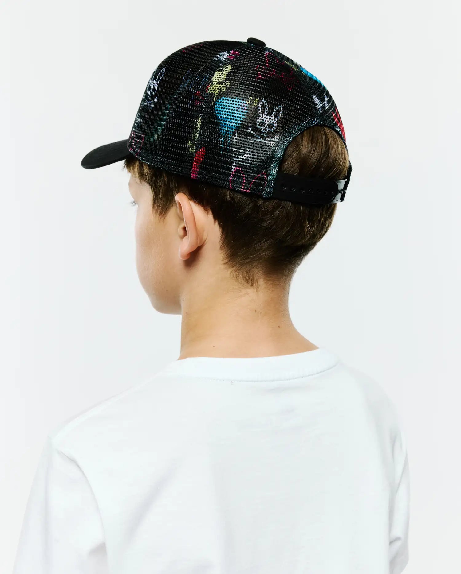 Psycho Bunny Kids Accessories Quintin cappellino trucker nero regolabile O/S