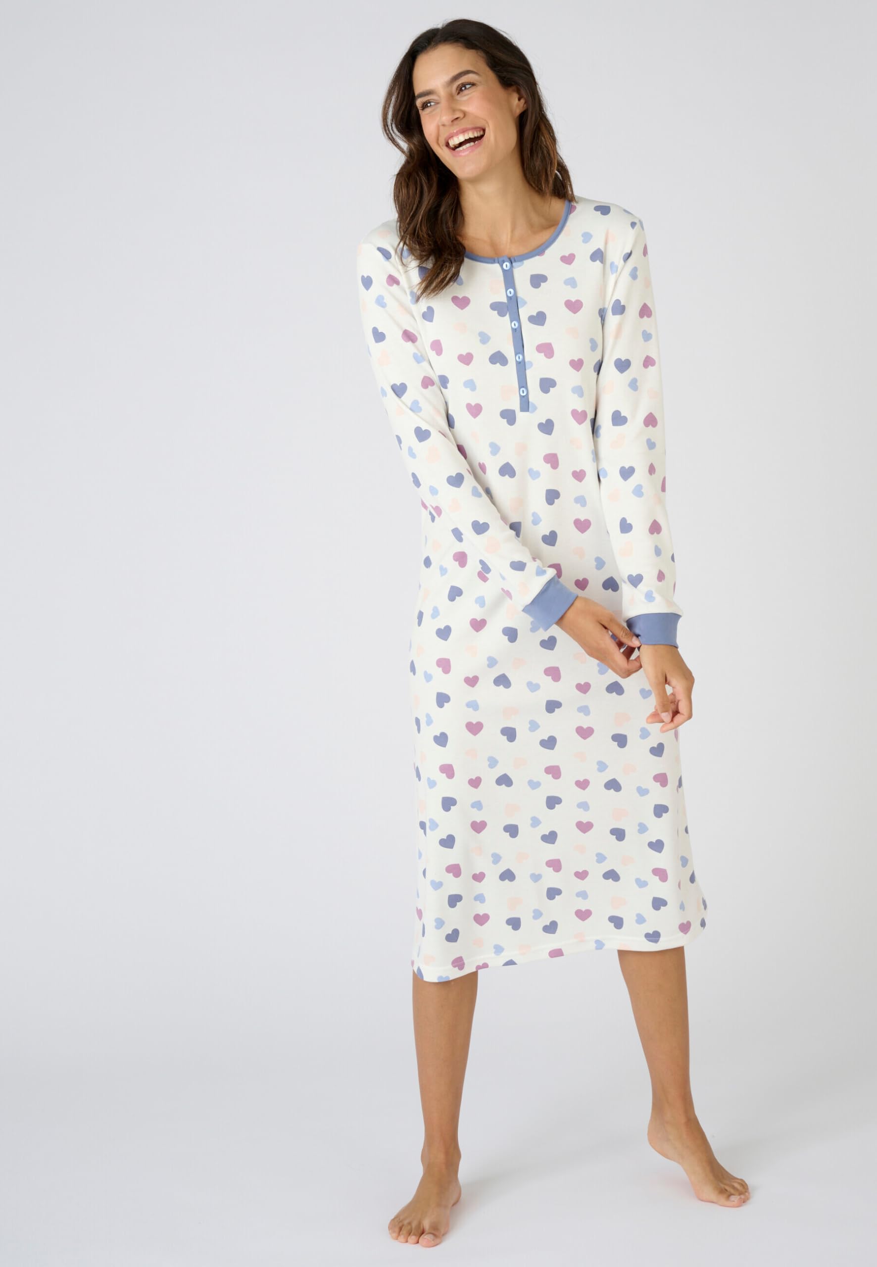 Damart Homewear camicia da notte Thermolactyl in maglia interlock