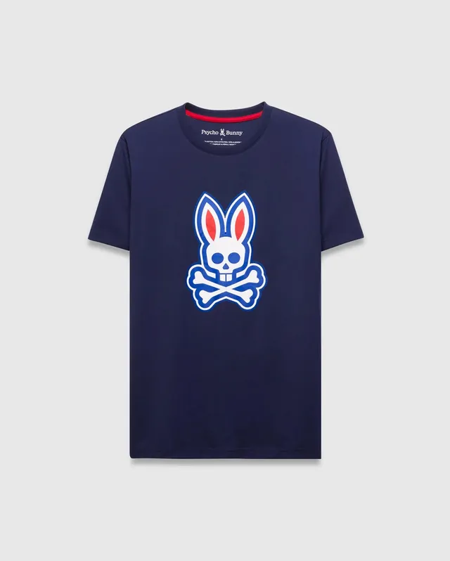 Psycho Bunny Men's Tees MENS JOHN GRAPHIC TEE MT0200421 t-shirt blu in cotone Pima