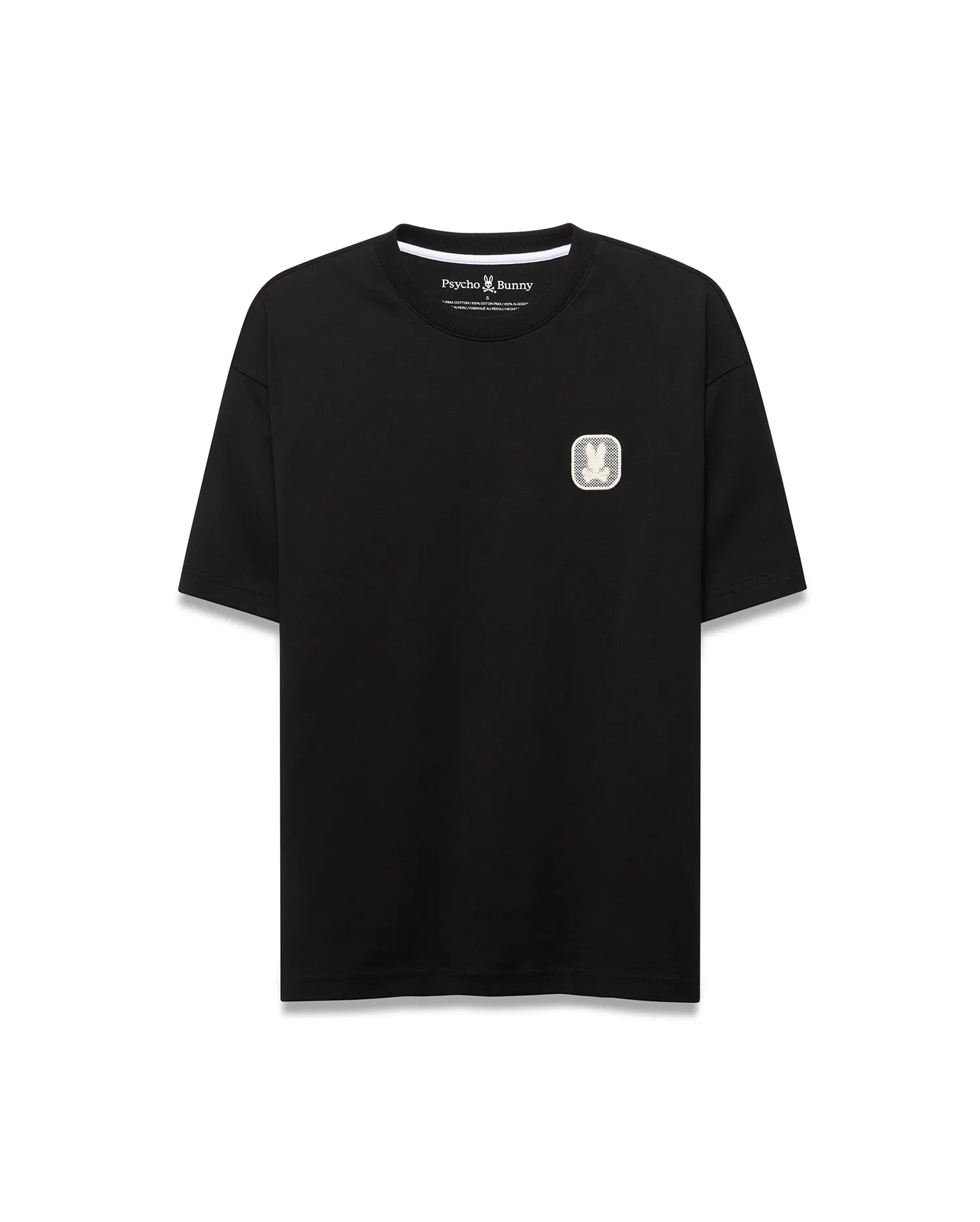Psycho Bunny Men's Tees Men's Samson Oversized Bunny Tee maglietta nera oversize