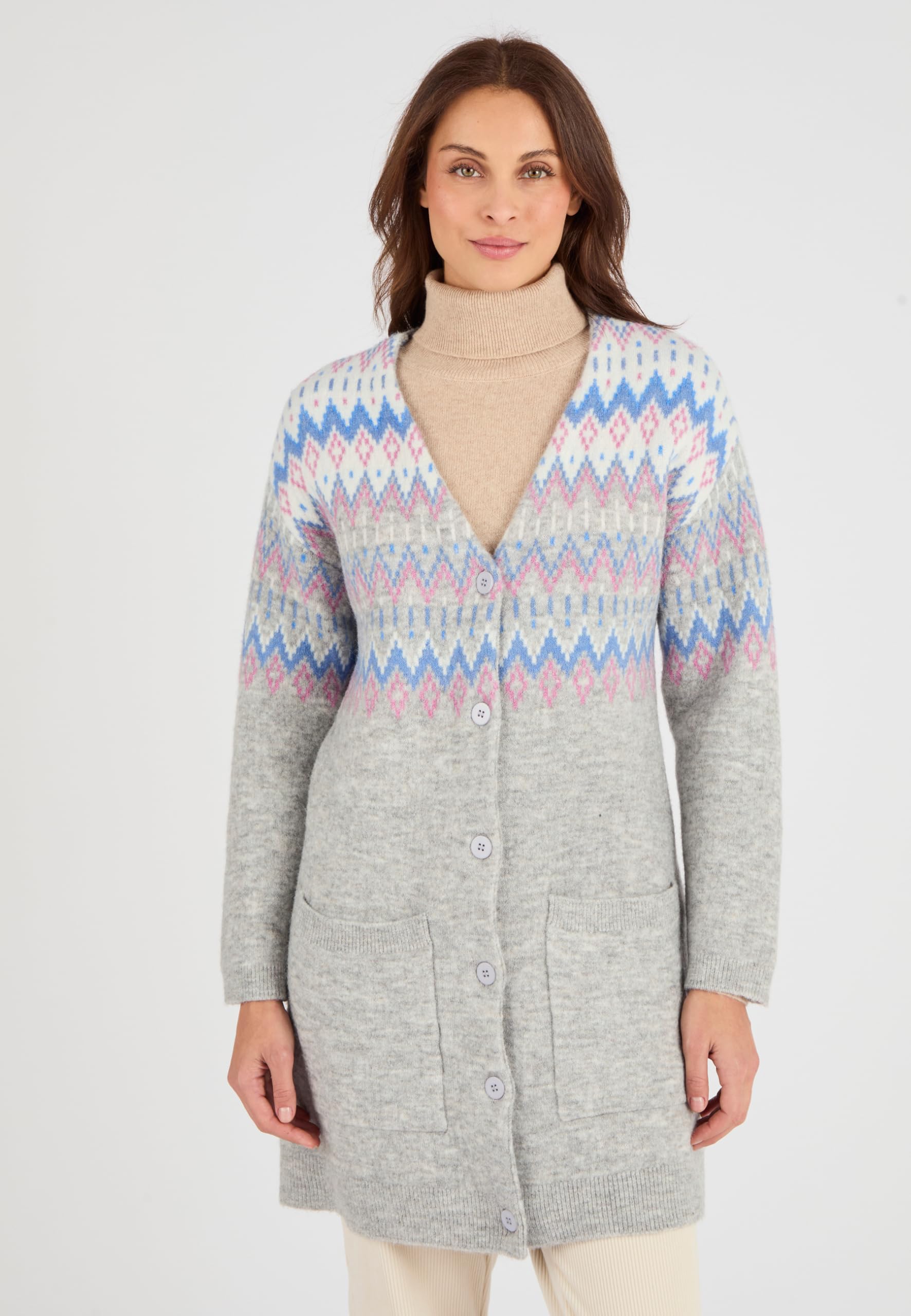 Damart Thermolactyl Gilet lungo jacquard donna 38-40 misto lana