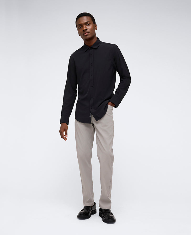 Kenneth Cole Reaction Clothing Performance Slim Fit Button Down Shirt camicia nera