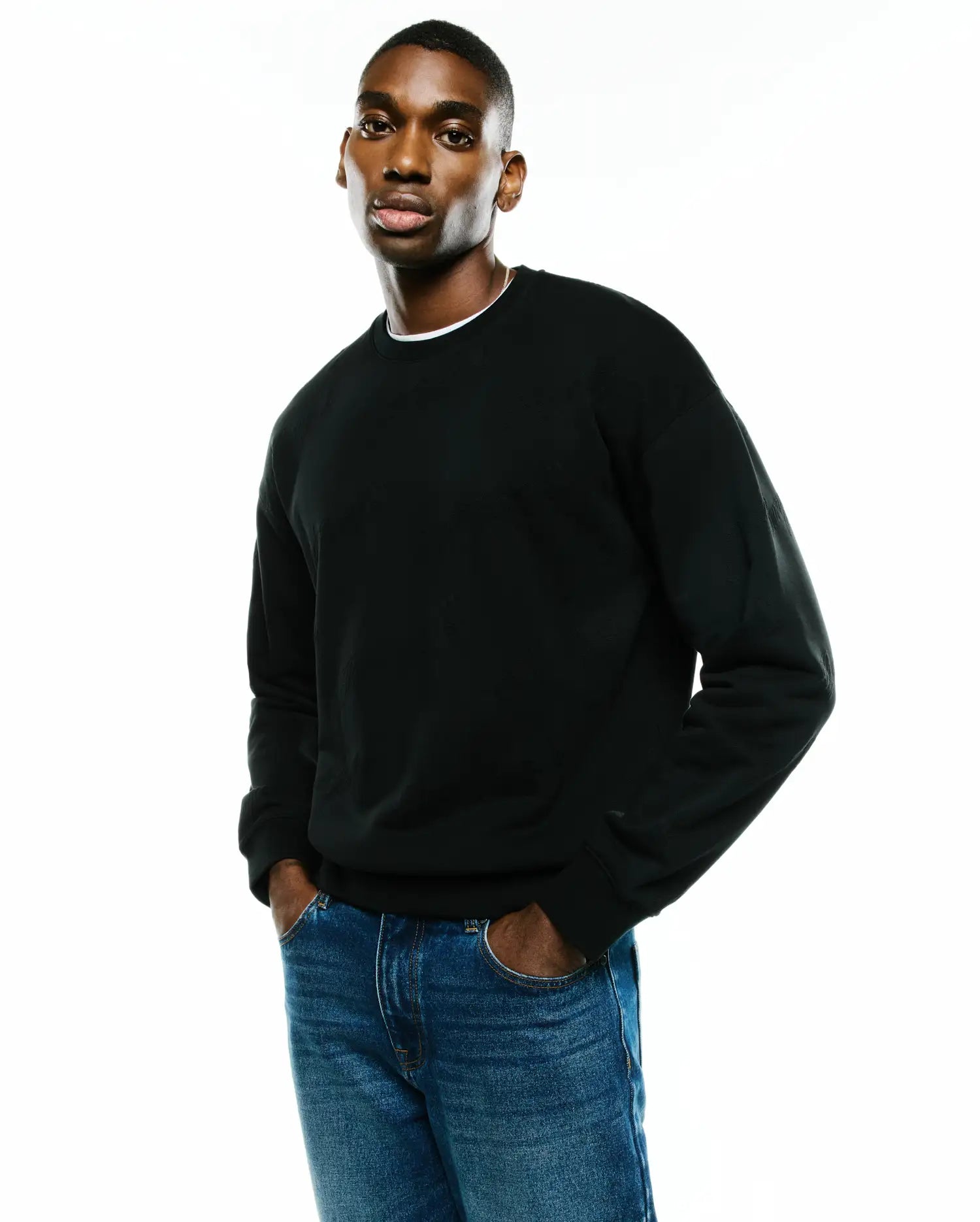 Psycho Bunny Men's Sweatshirts & Hoodies Cedrick Jacquard Sweatshirt felpa nera relaxed