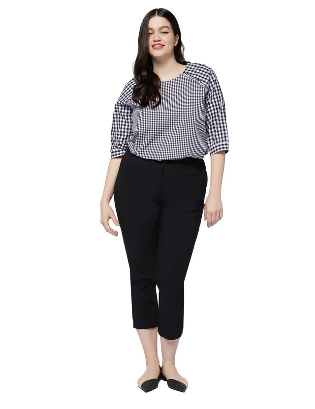 Fiorella Rubino Pantaloni Capri pantaloni neri S Plus stretch