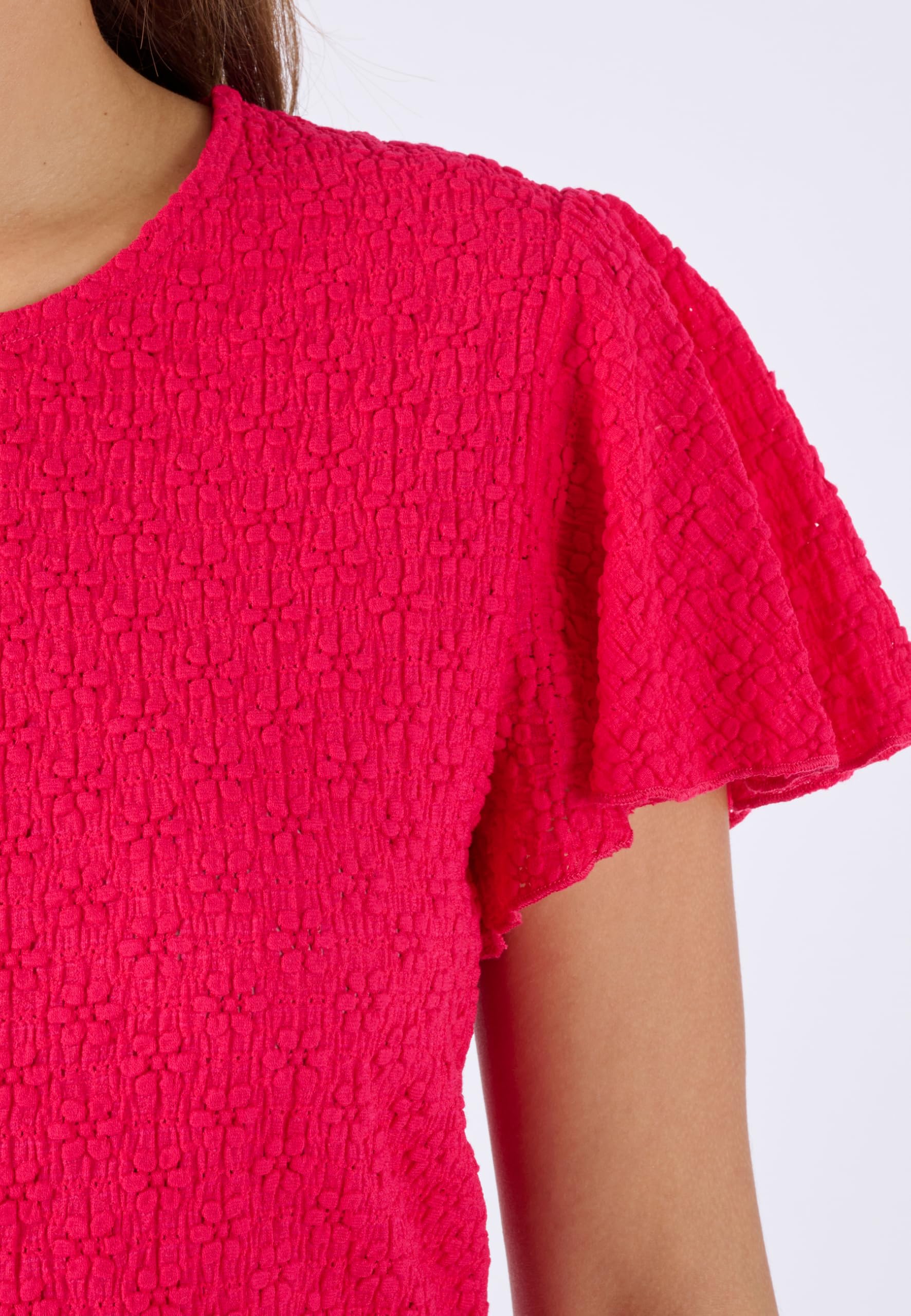 Damart Prêt-à-porter Maglia Jacquard Rilegata Donna 38-40 Rosa Fucsia