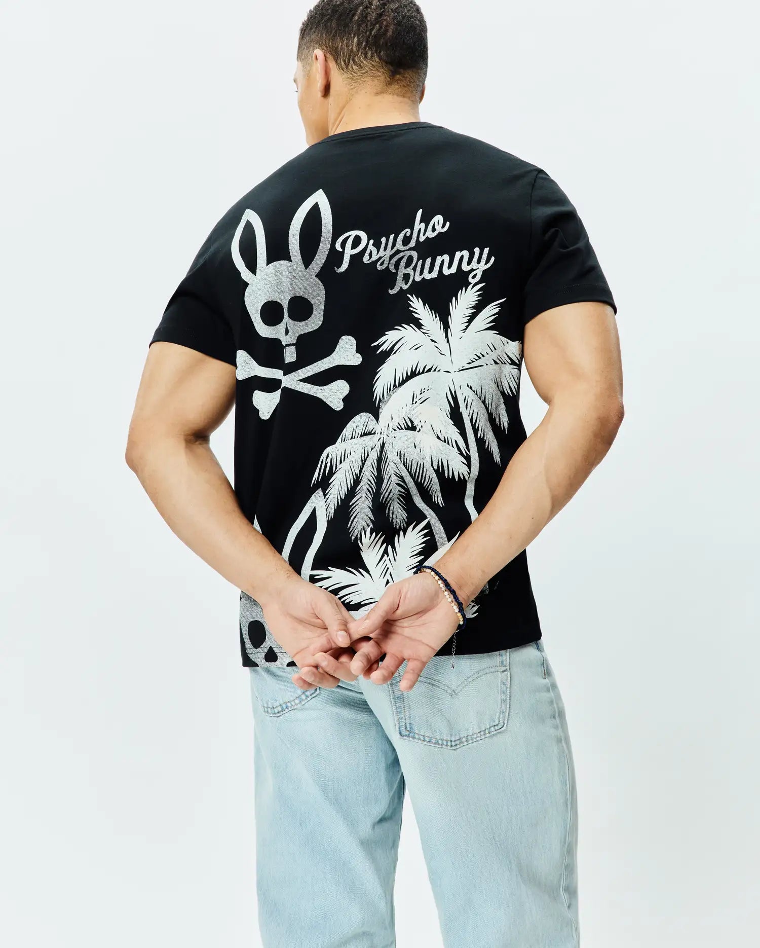 Psycho Bunny Men's Tees Colin Back Graphic Tee t-shirt nera