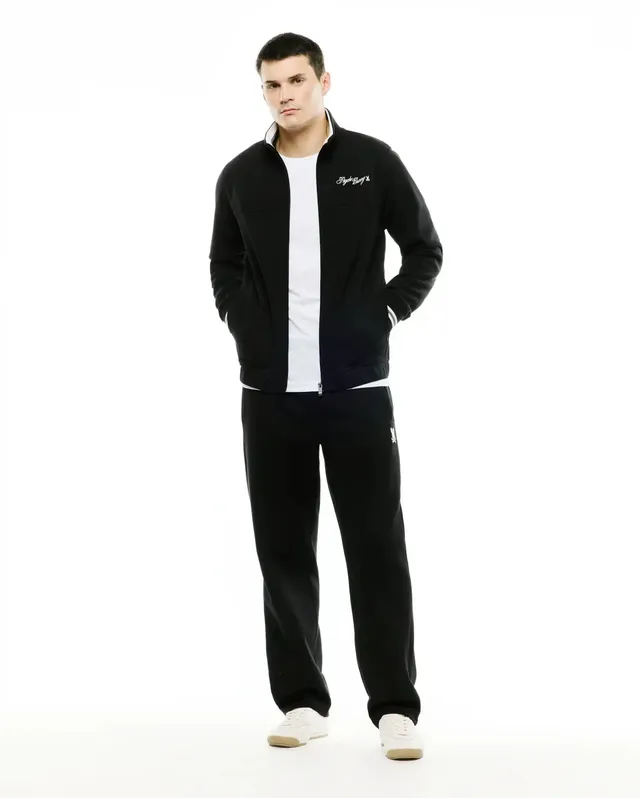 Psycho Bunny Jackets MEN'S JACQUES PIQUE TRACK JACKET giacca nera XXS-XXXL piquet