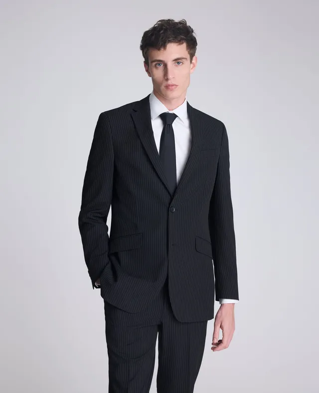 Kenneth Cole Reaction Clothing Ready Flex Slim Fit Pinstripe Nested Suit abito nero gessato slim fit