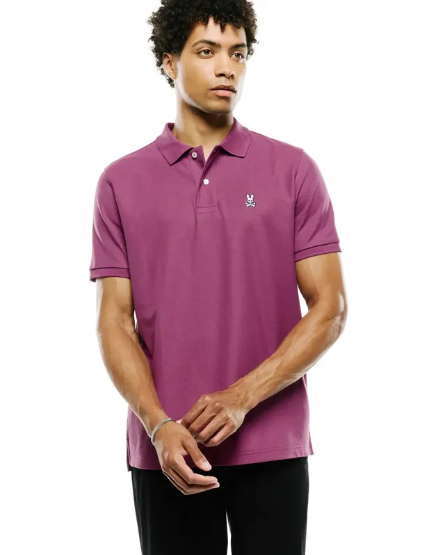 Psycho Bunny Men's Polos Classic Pique Polo B6K001F200 polo Grape Kiss