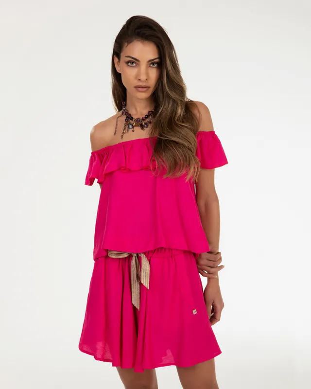 Markup Donna Camicie & Bluse Blusa cropped con rouches