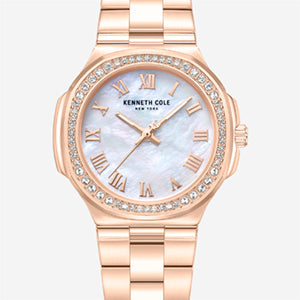Kenneth Cole Reaction Watches Classic Crystal Lined Outer Dial orologio rosa oro
