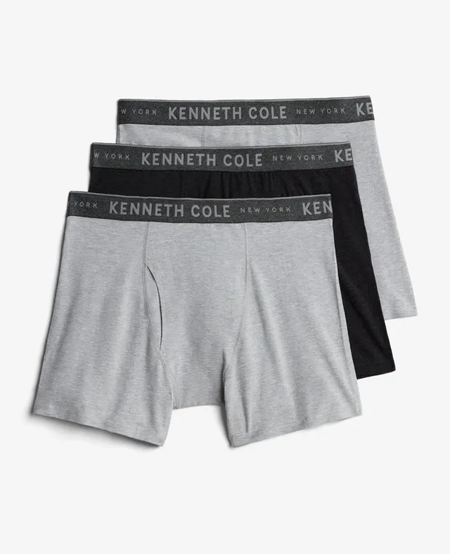 Kenneth Cole Reaction Clothing Stretch Boxer Briefs boxer uomo 3 pezzi nero e grigio