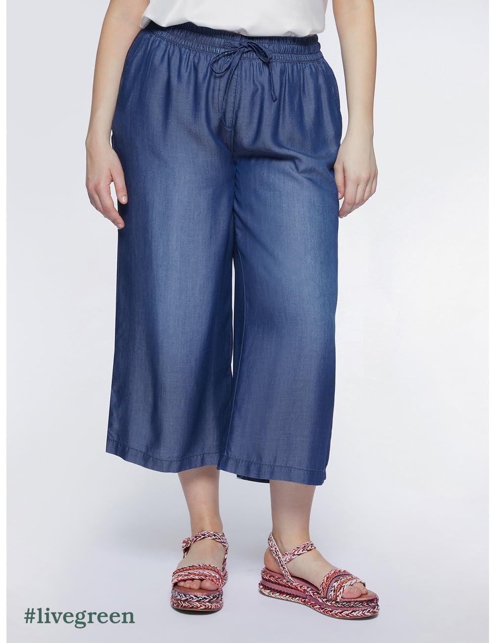 Fiorella Rubino Pantaloni Pantaloni Cropped in Lyocell pantaloni 44 Plus gamba larga