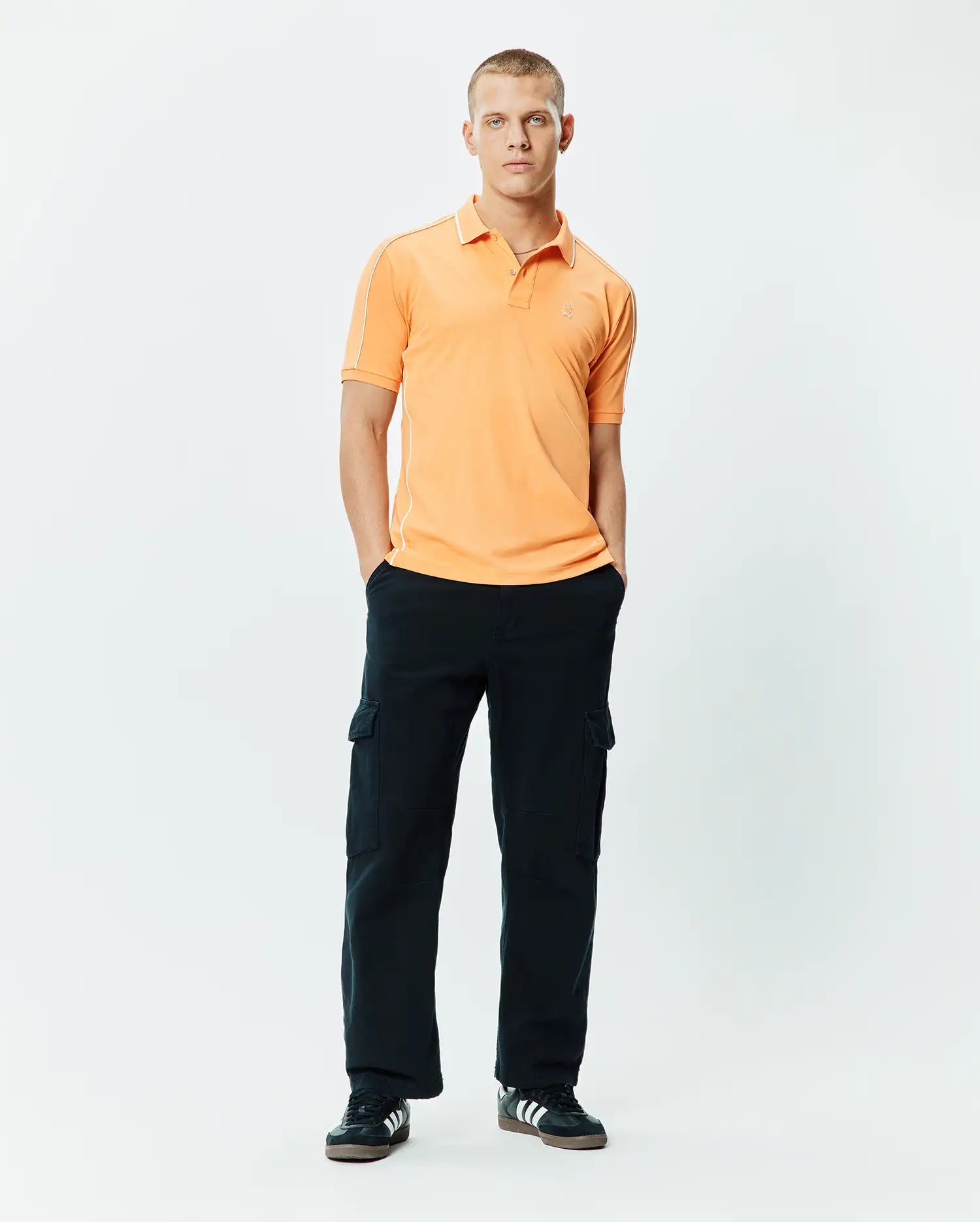Psycho Bunny Men's Polos Rhys Sport polo arancione XXS slim