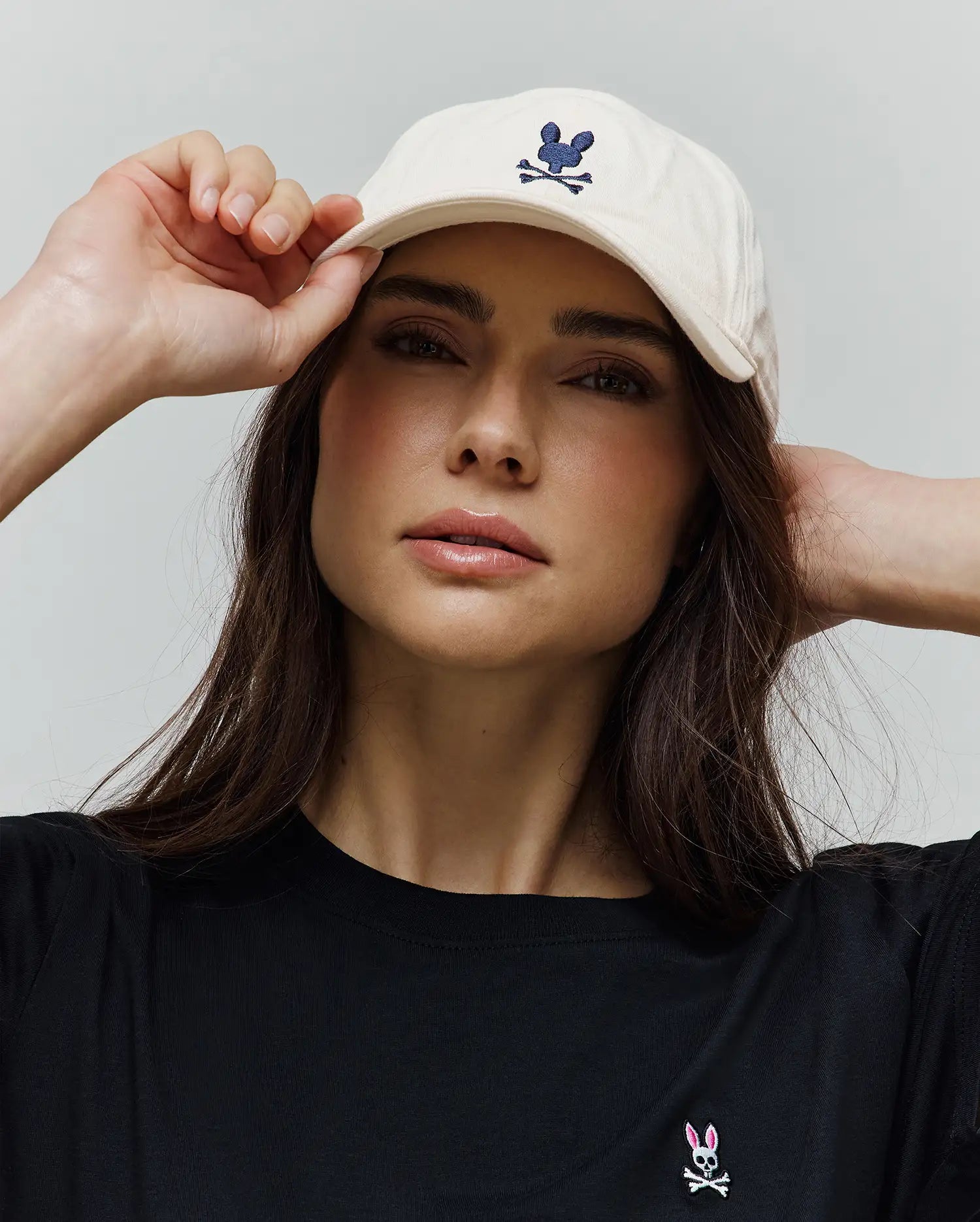 Psycho Bunny Accessories Jimmy Baseball Cap cappellino bianco cotone