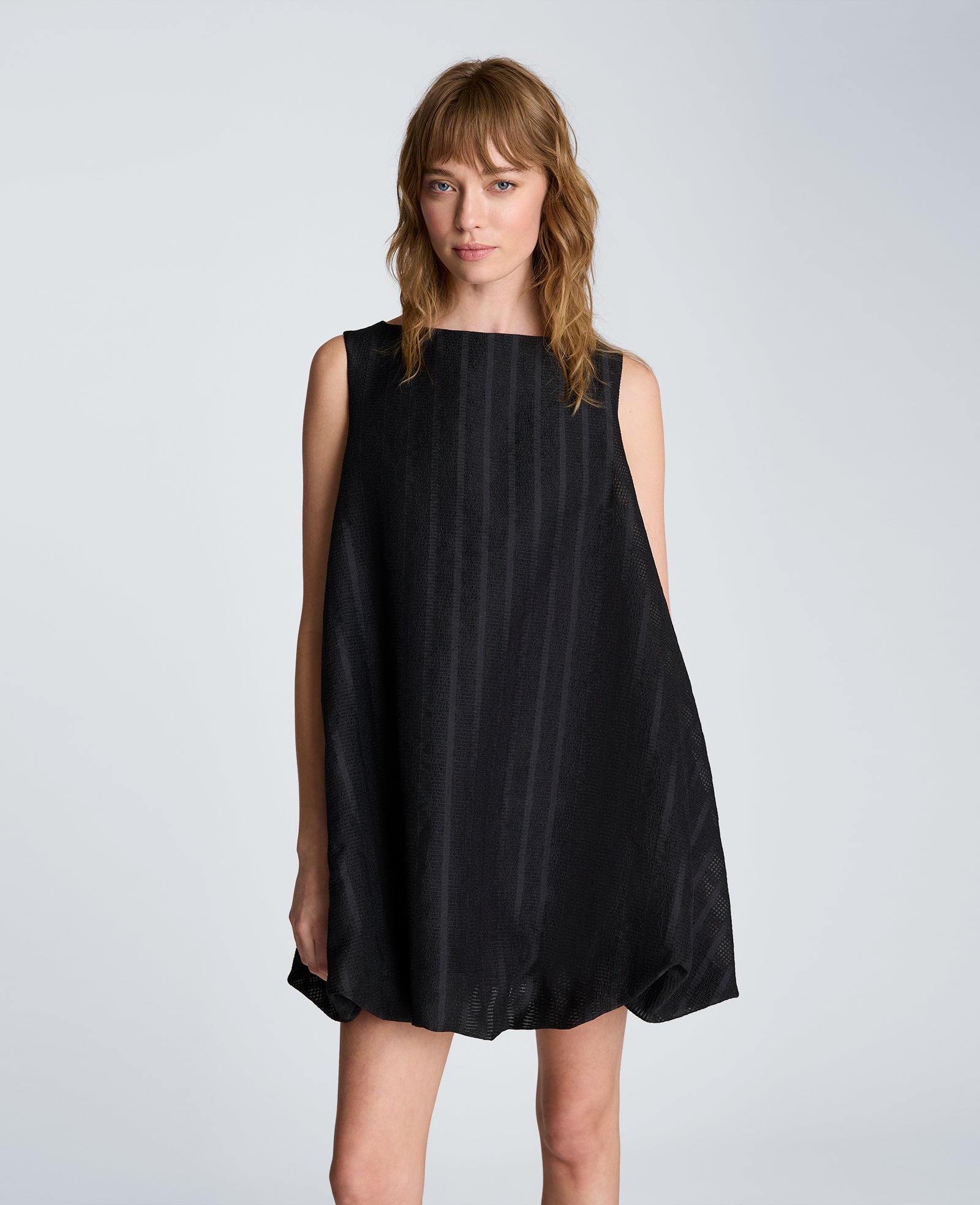 Kenneth Cole Reaction Clothing Bubble Mini Dress vestito corto nero orlo a palloncino
